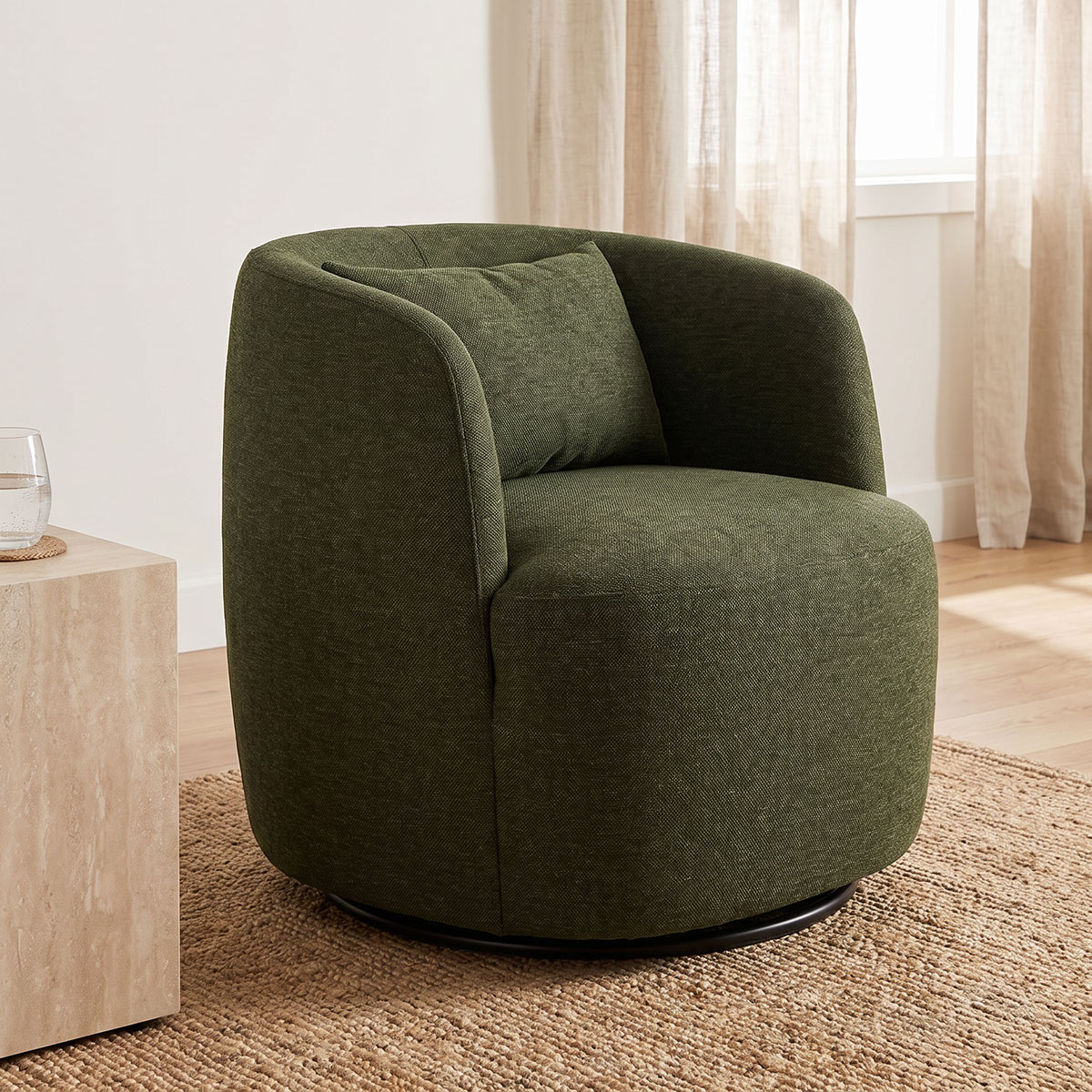 Karla Swivel Chair, Green