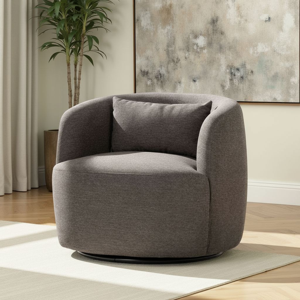 Karla Swivel Chair, Charcoal