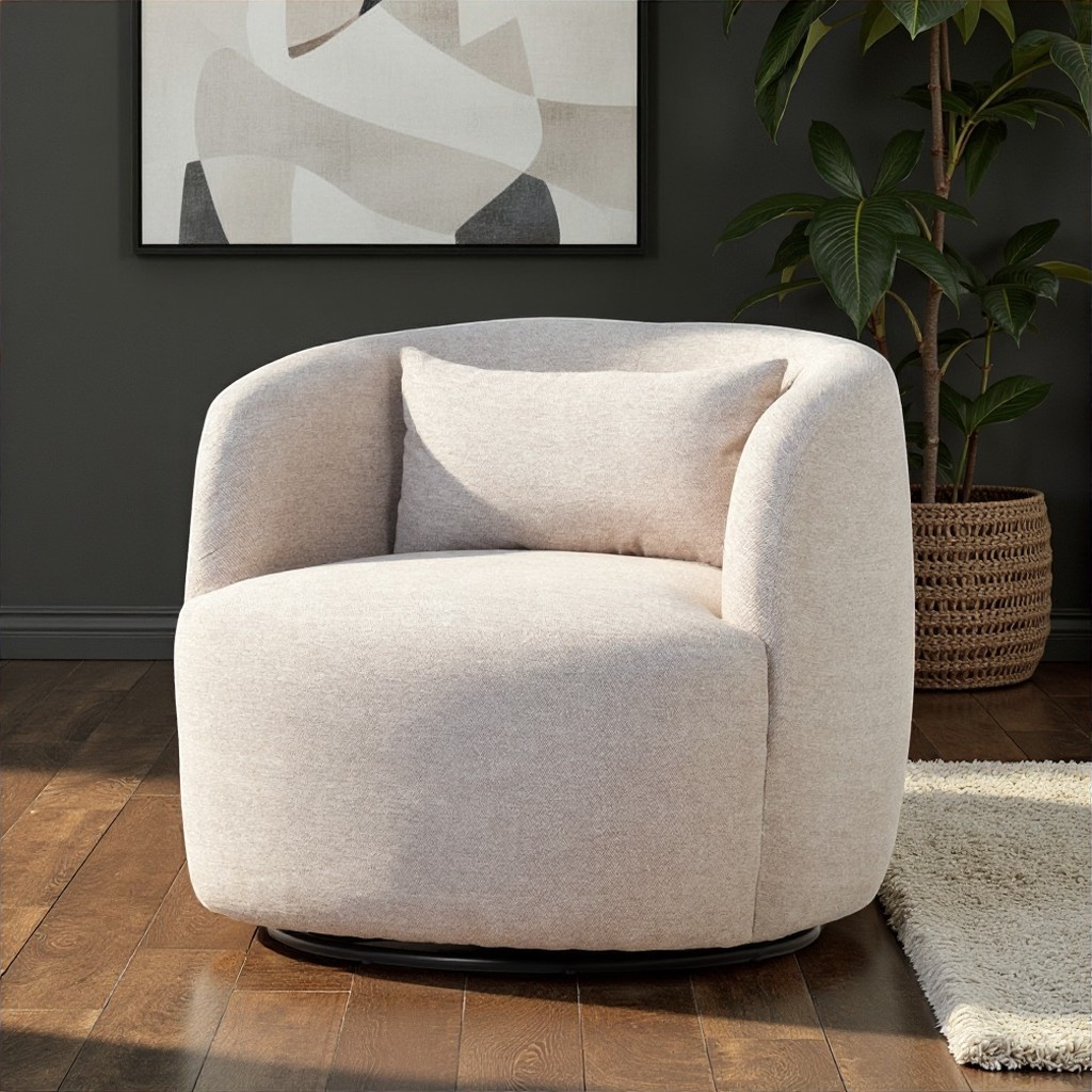 Karla Swivel Chair, Light Grey