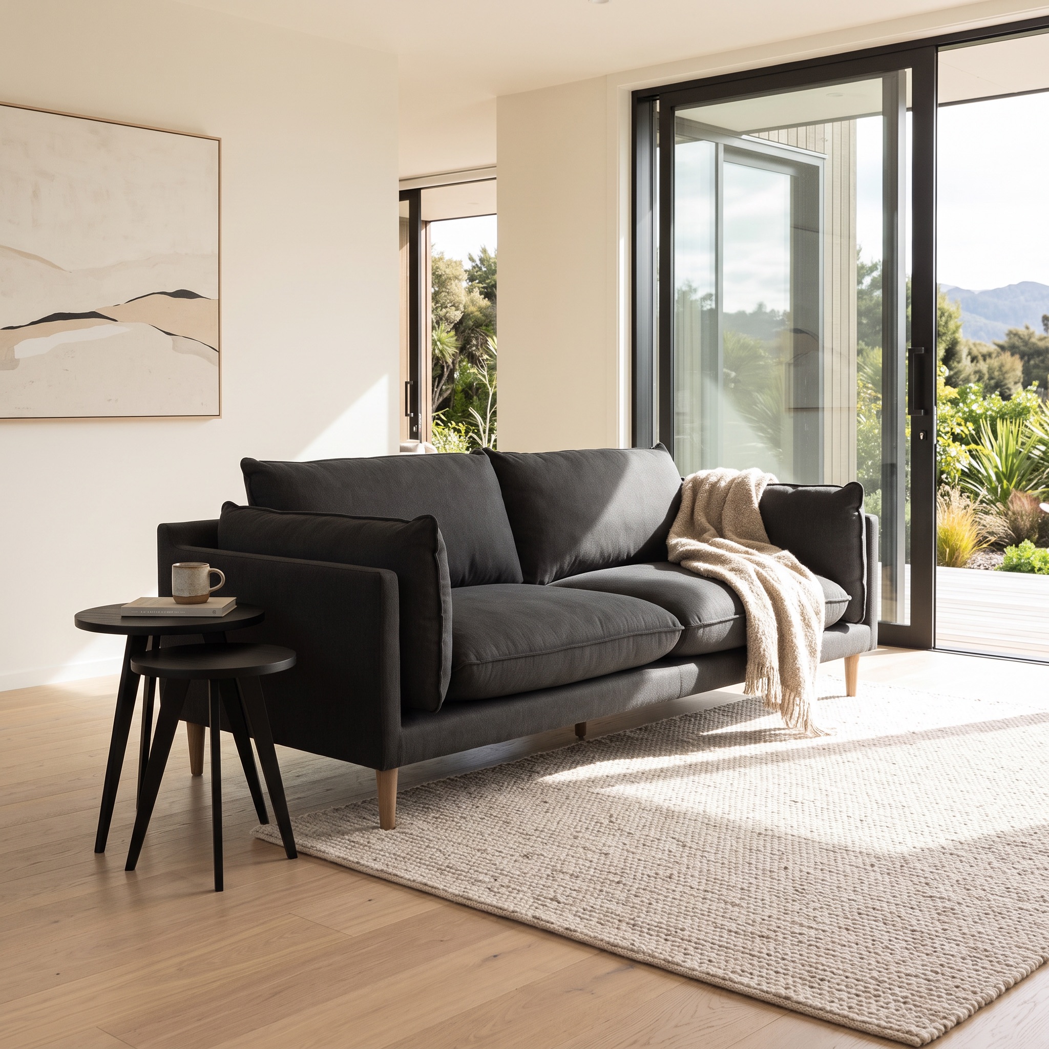 Alina 3 Seater Sofa, Charcoal