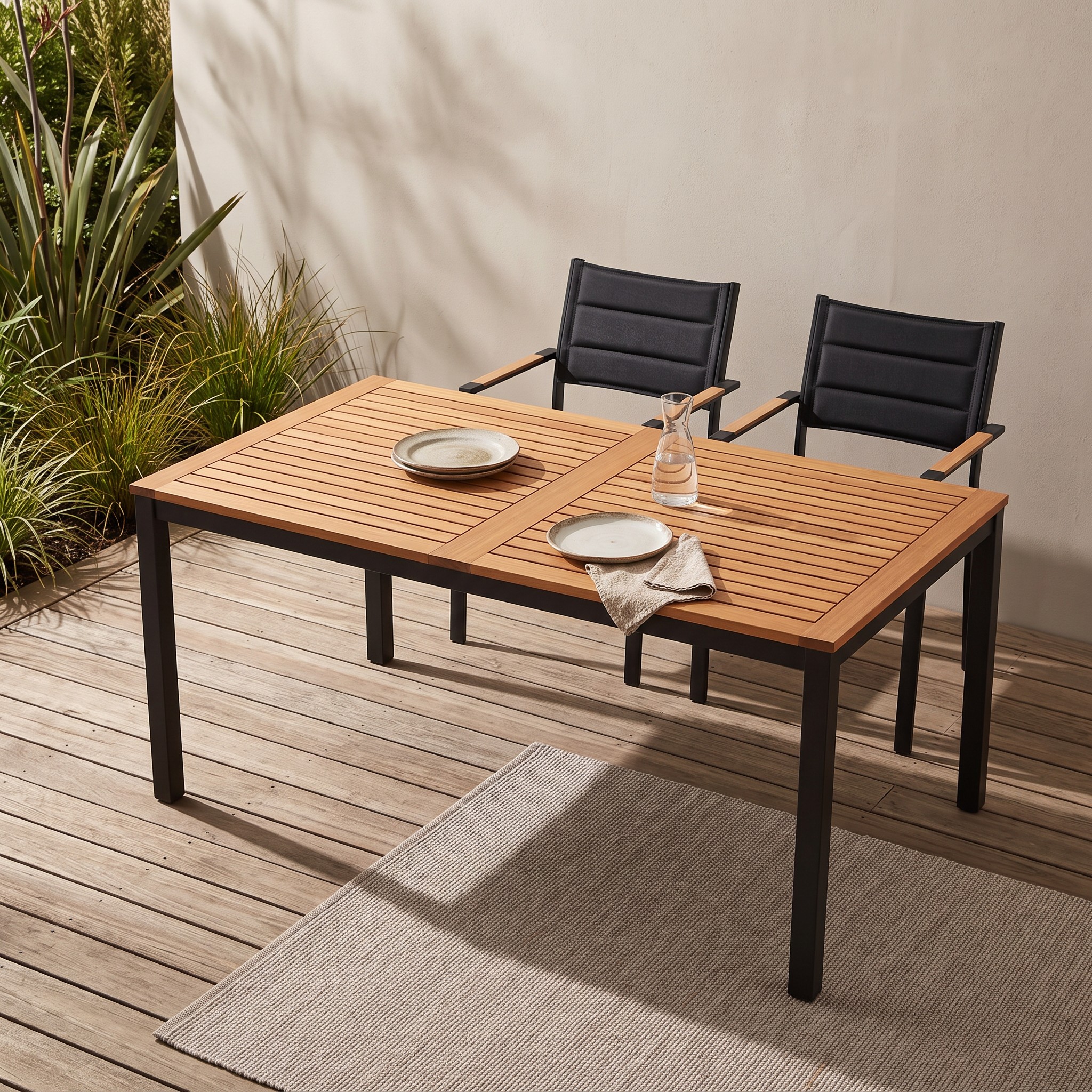 Tenerife Outdoor Dining Table - W150, Black