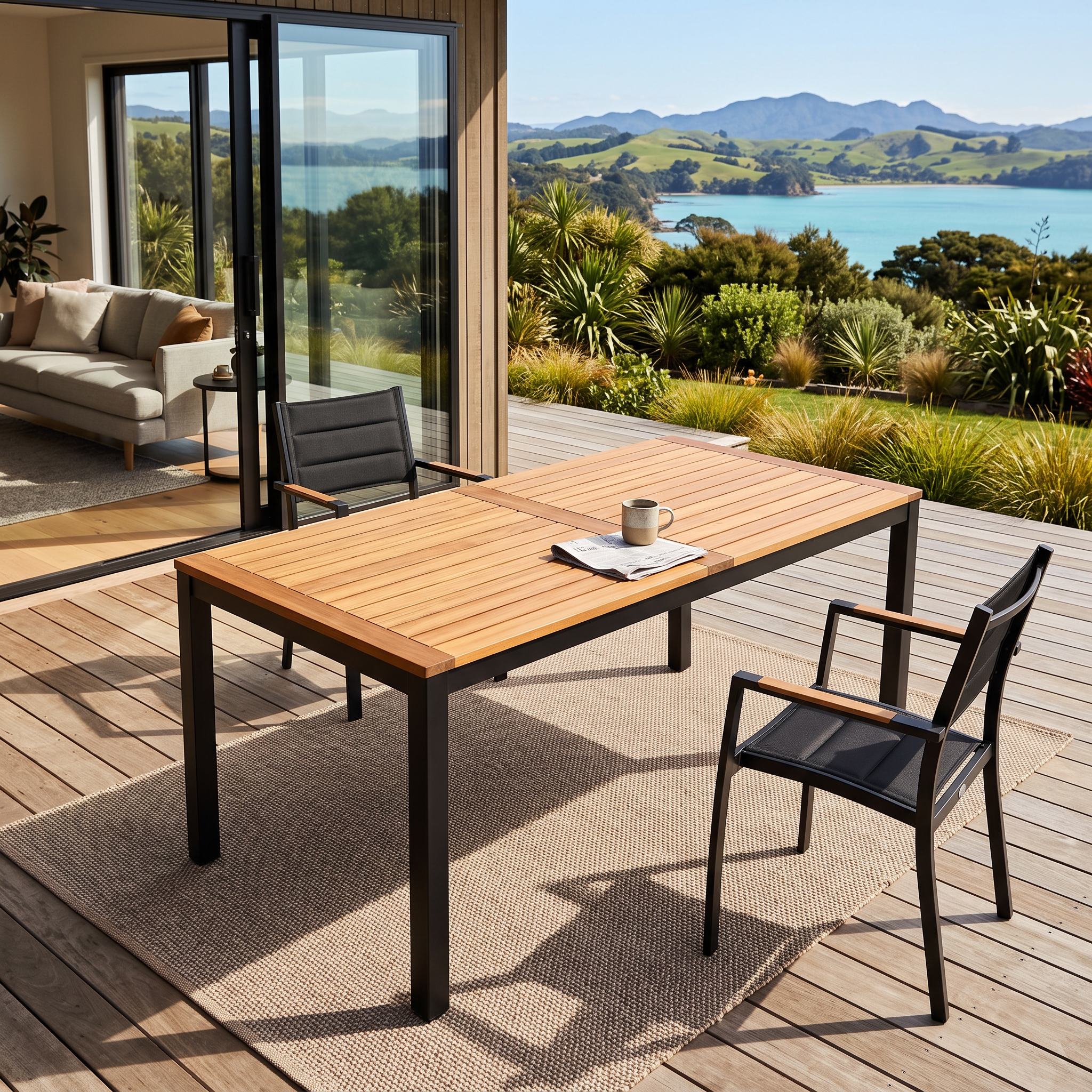 Tenerife Outdoor Dining Table - W150, Black