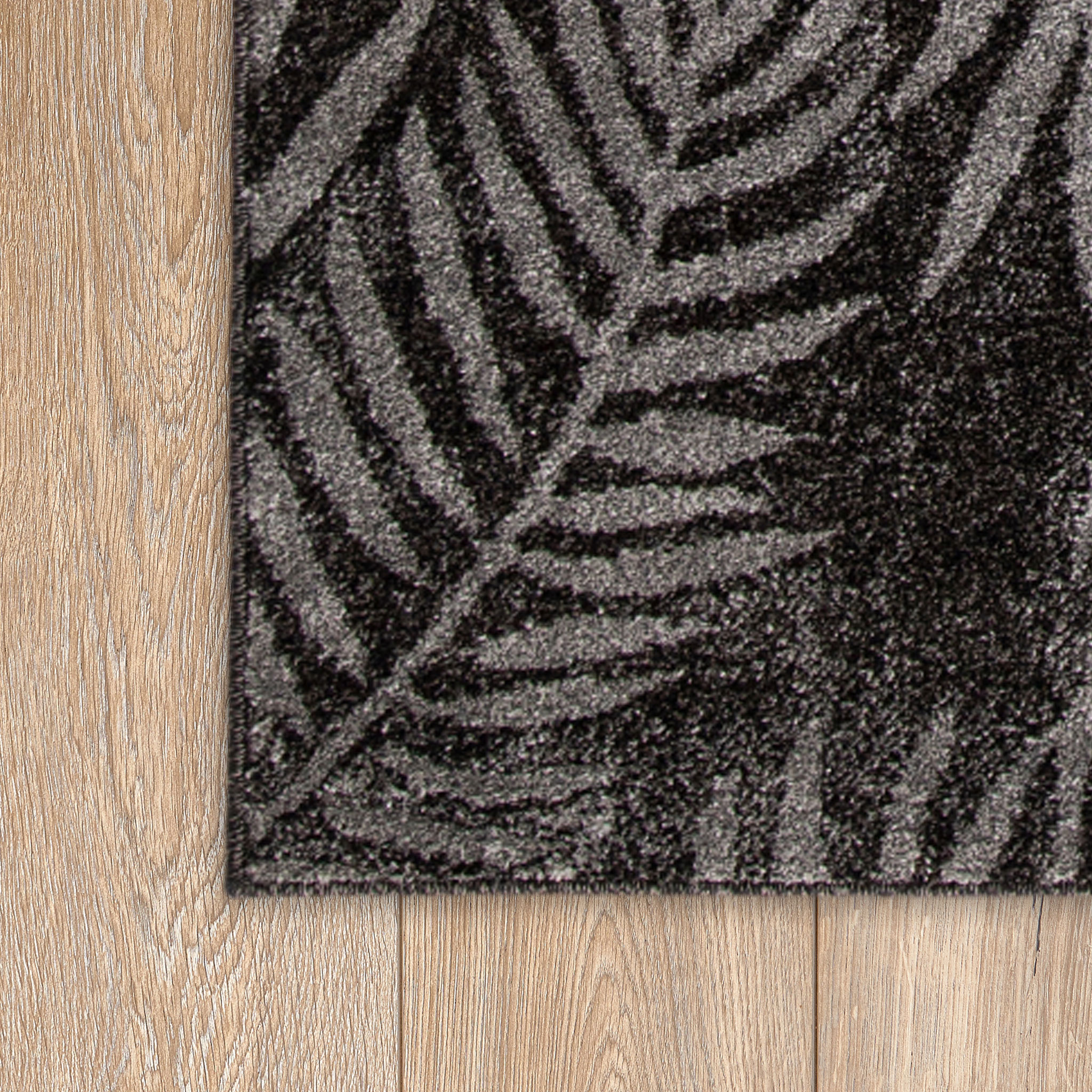 Signature Rugs Asana Botanica Rug - 120 x 170 cm, Black/Light Grey