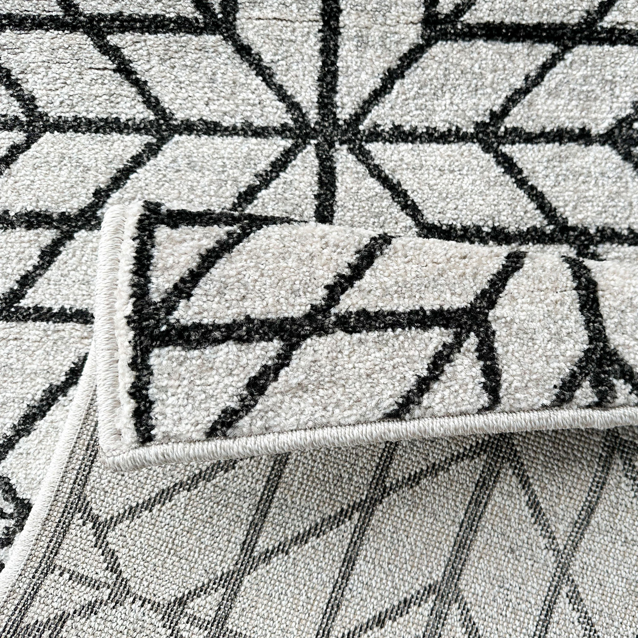 Signature Rugs Asana Tile - 160 x 230 cm, Cream/Black