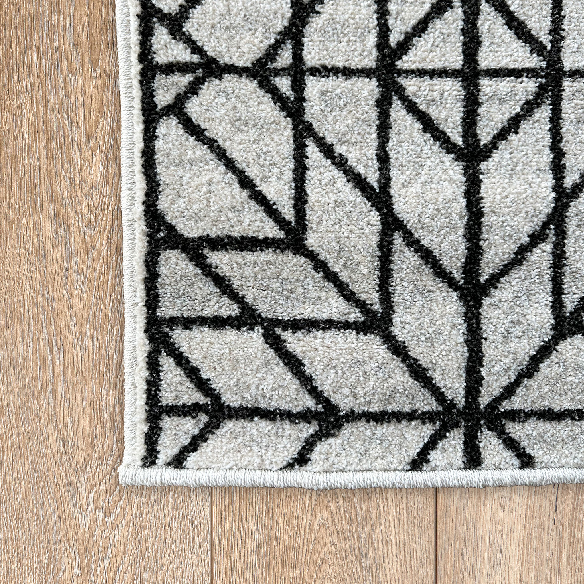 Signature Rugs Asana Tile - 160 x 230 cm, Cream/Black
