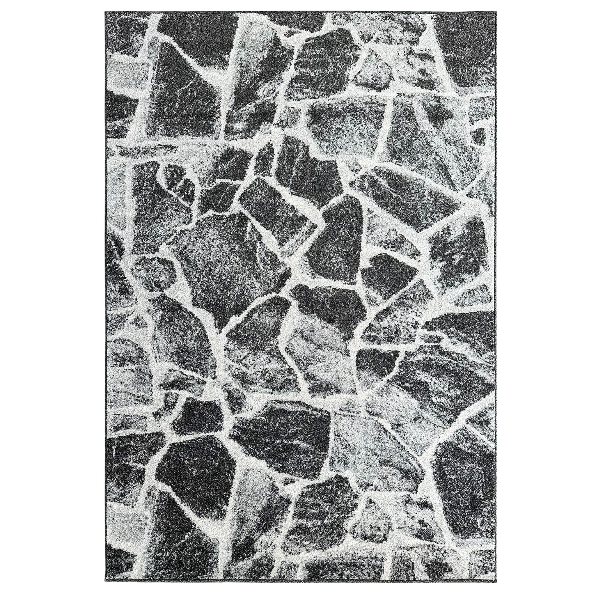 Signature Rugs Asana Stone Rug -  200 x 300 cm, Black/Grey