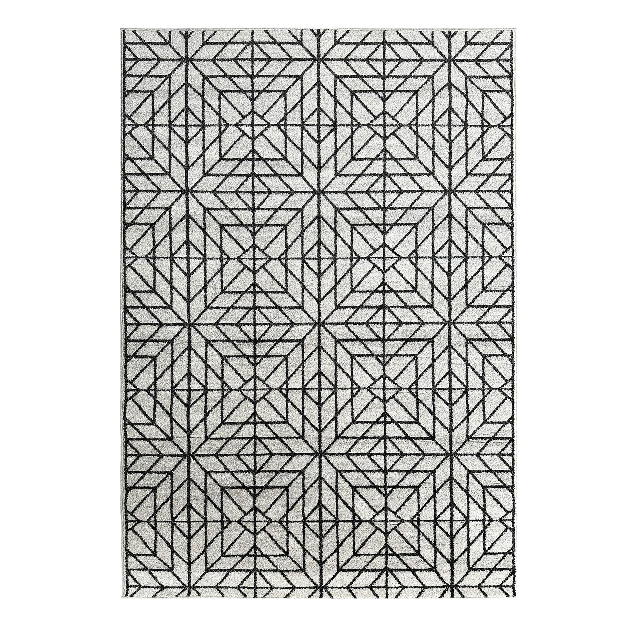 Signature Rugs Asana Tile - 200 x 300 cm, Cream/Black