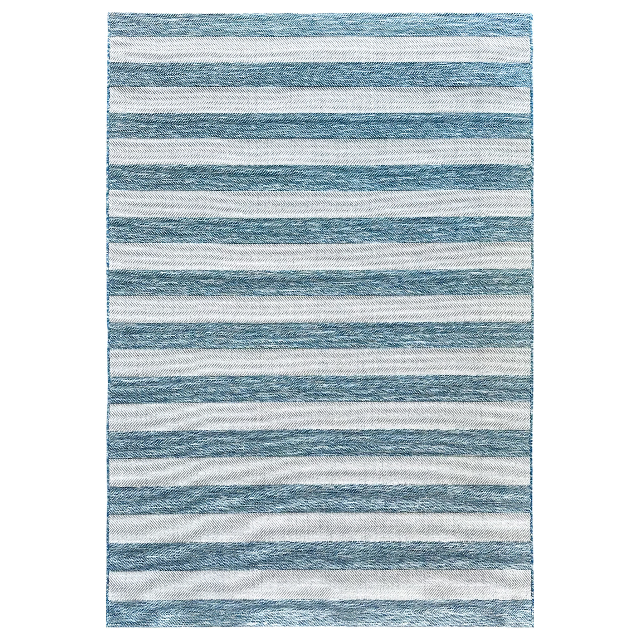Signature Rugs Coast Outdoor Stripe Rug - 160 x 230  cm, Blue/White