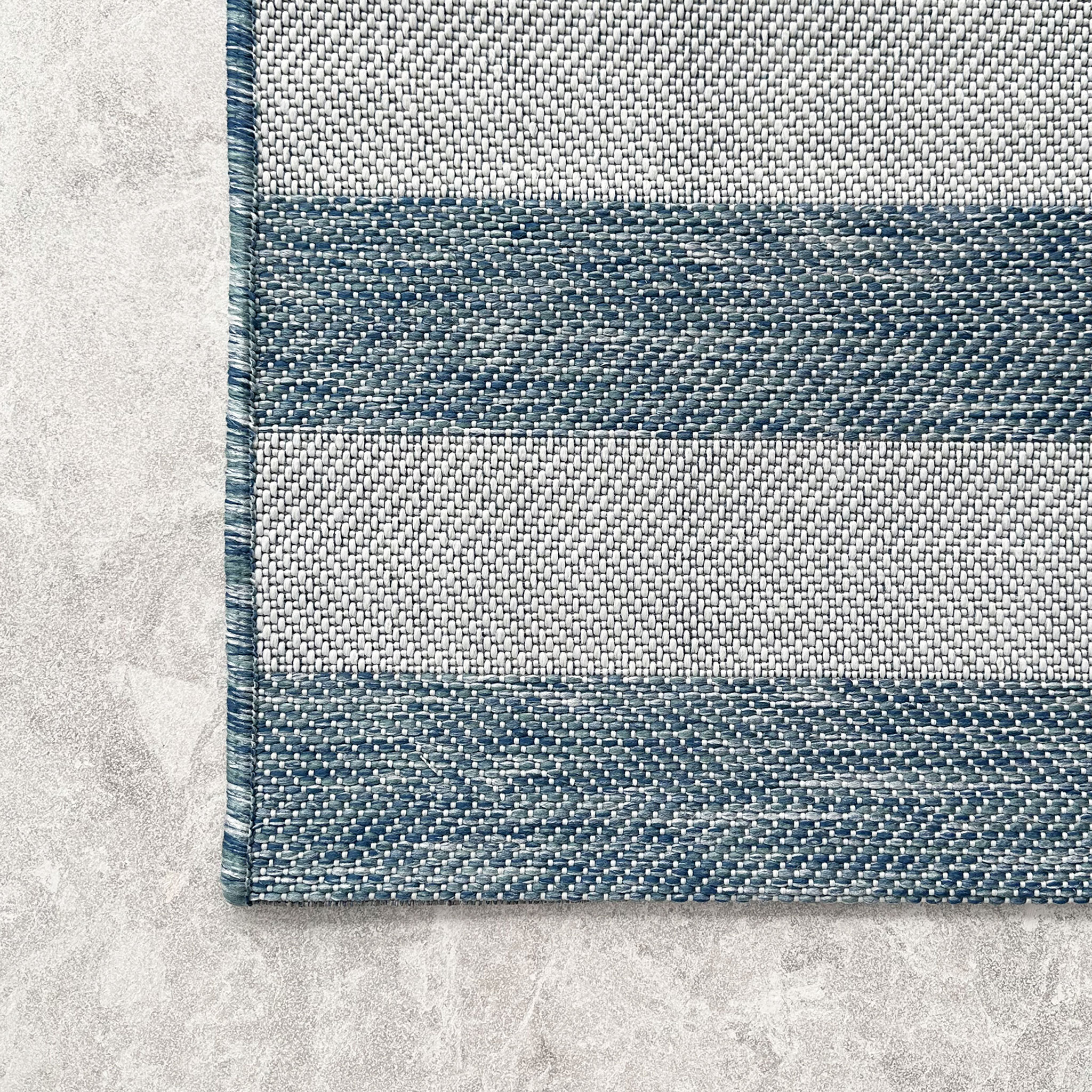 Signature Rugs Coast Outdoor Stripe Rug - 160 x 230  cm, Blue/White