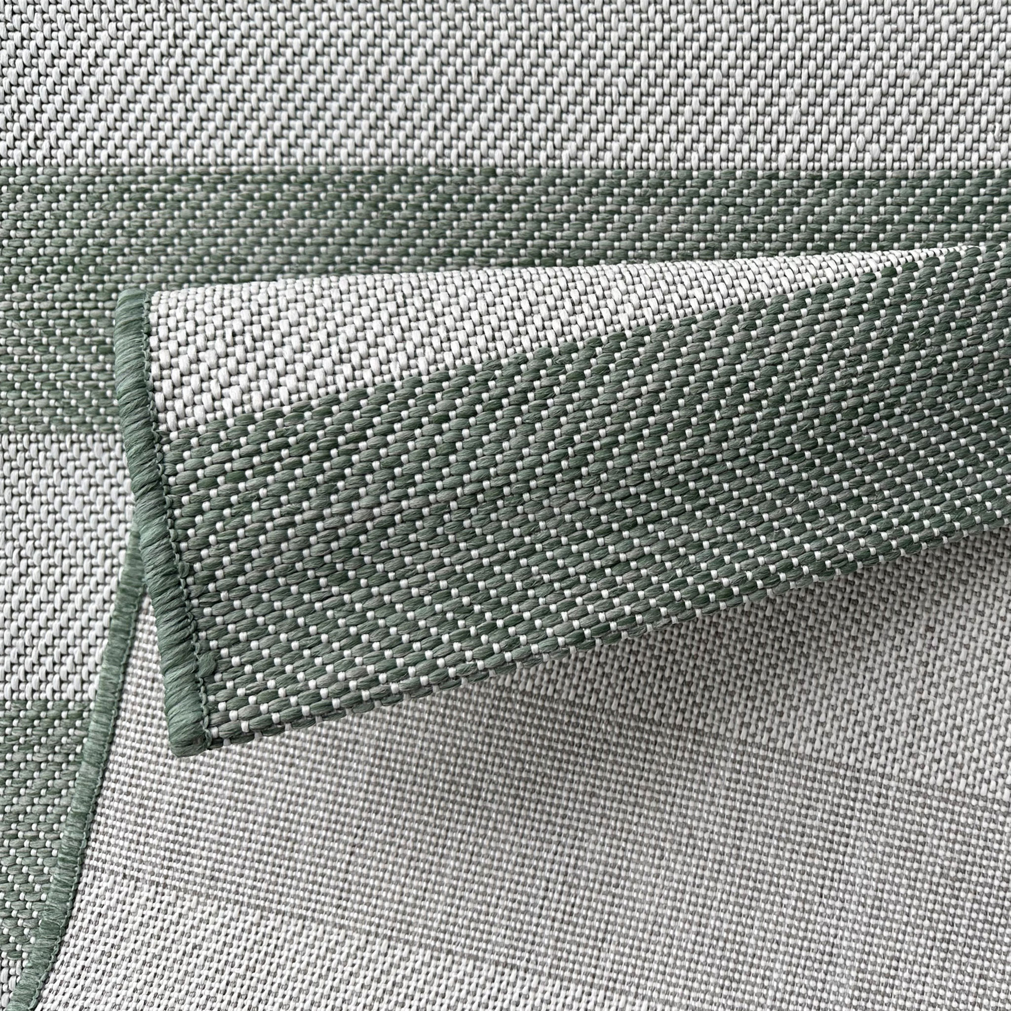 Signature Rugs Coast Outdoor Stripe Rug - 160 x 230  cm, Green/White