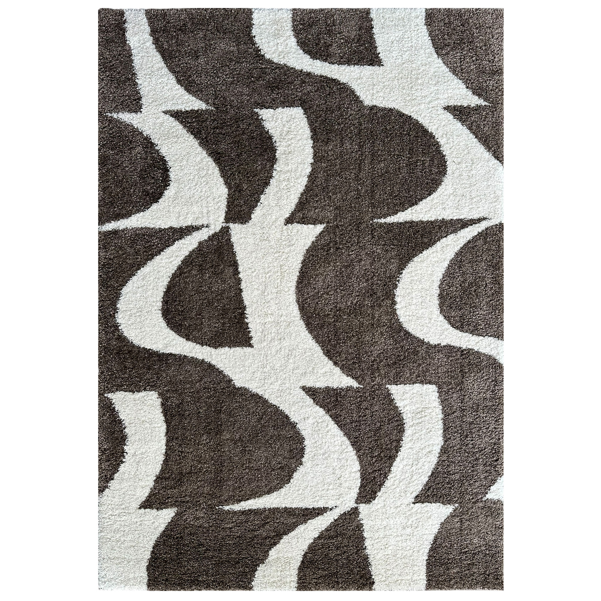 Signature Rugs Laine Contrast Walnut Rug - 200 x 290 cm, Brown/White
