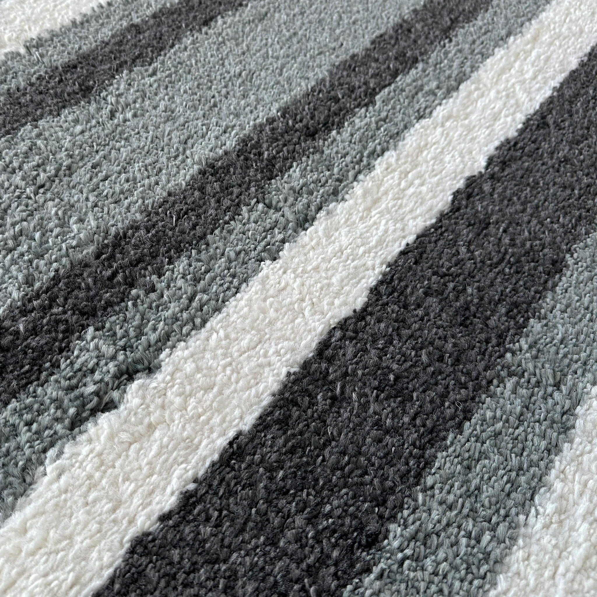 Signature Rugs Laine Stripe Rug  - 200 x 290 cm, Smoke Blue/Grey