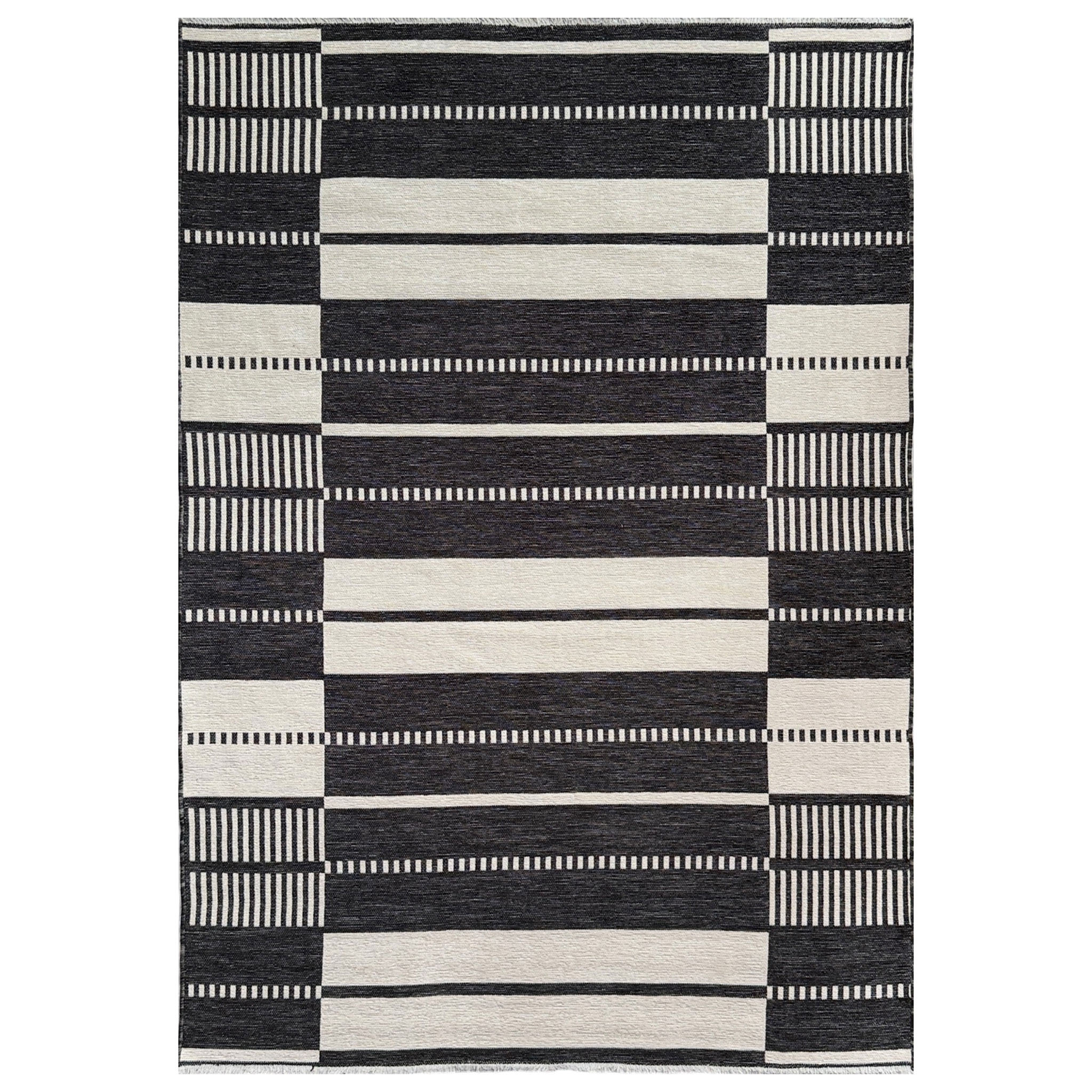 Signature Rugs Harlow Reversible Block Rug - 200 x 290 cm, Black/White