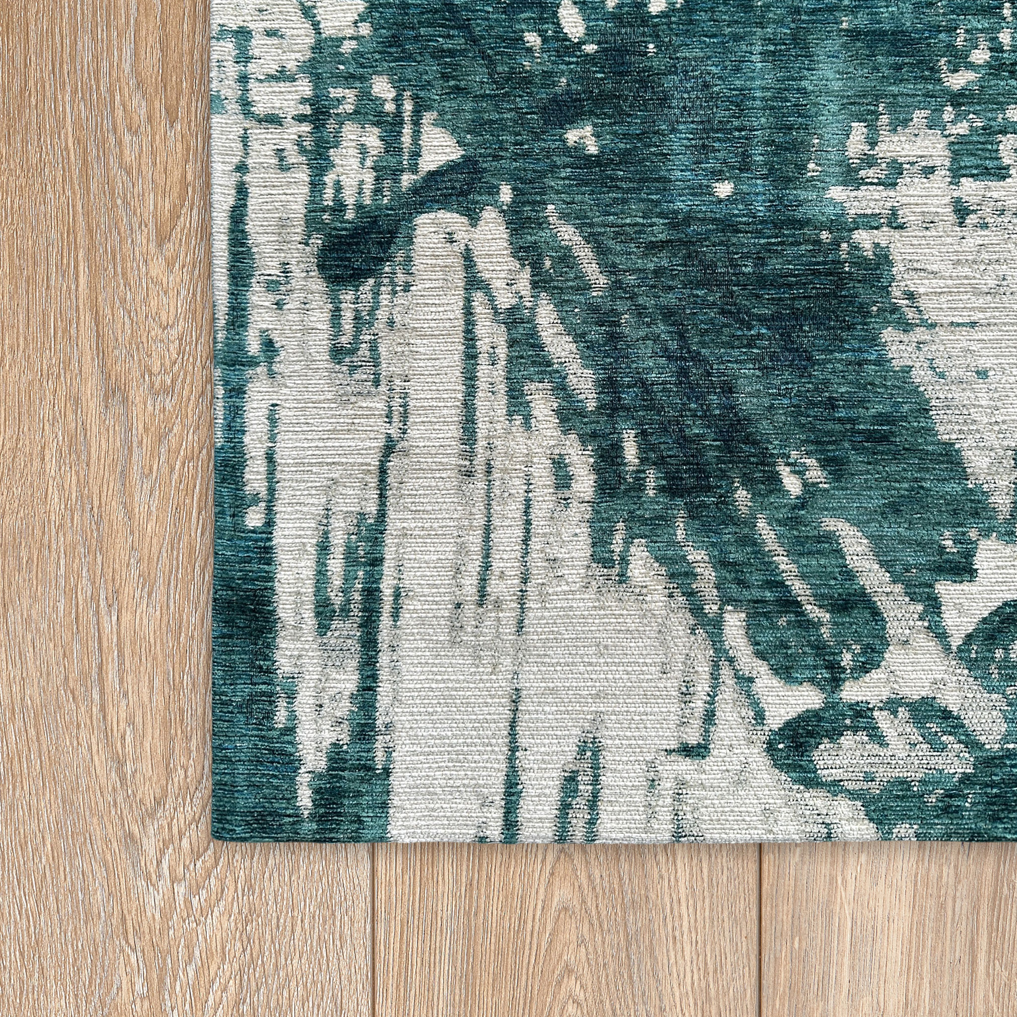 Signature Rugs Aubrey Brassa Rug - 200 x 290 cm, Teal/Beige