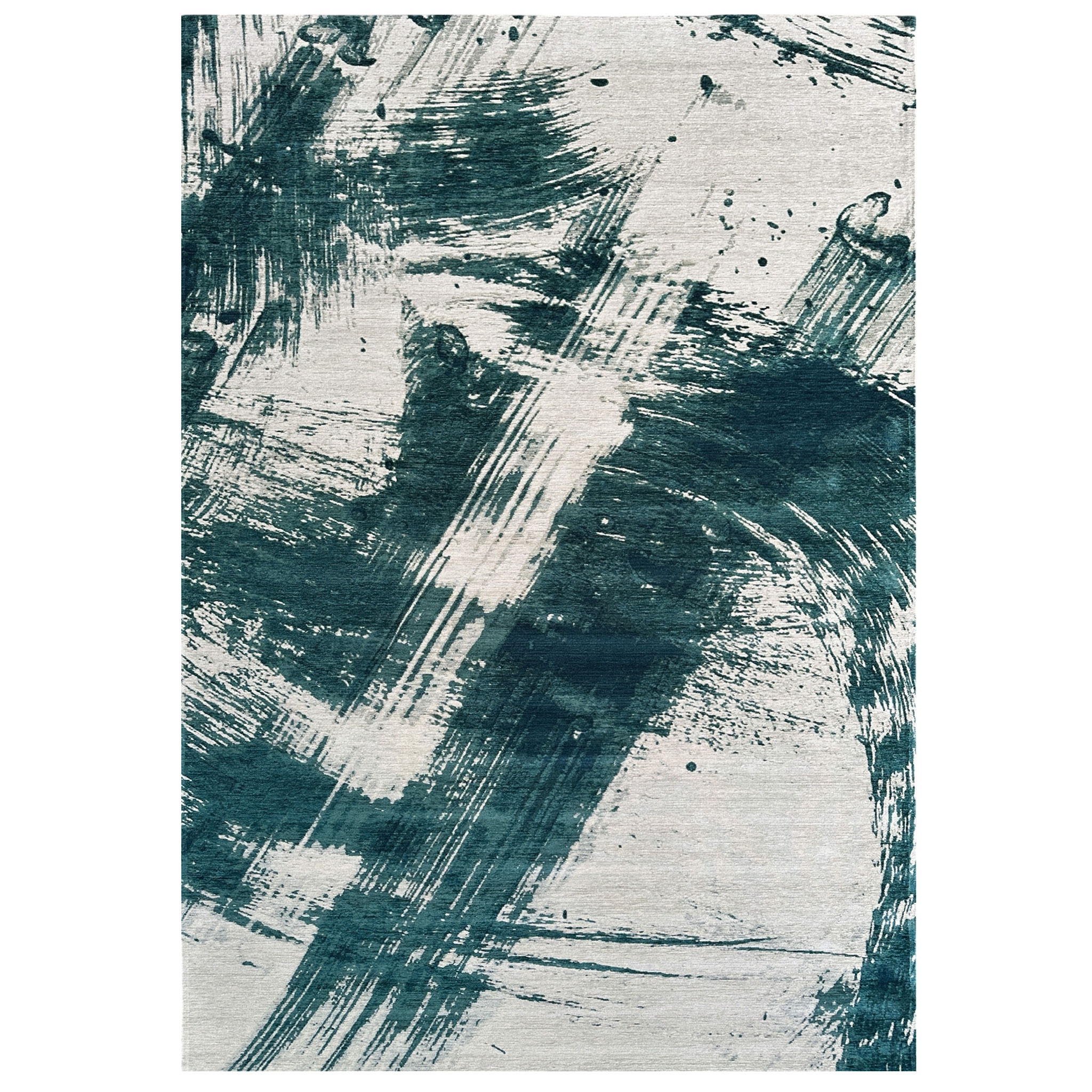 Signature Rugs Aubrey Brassa Rug - 80 x 300 cm, Teal/Beige