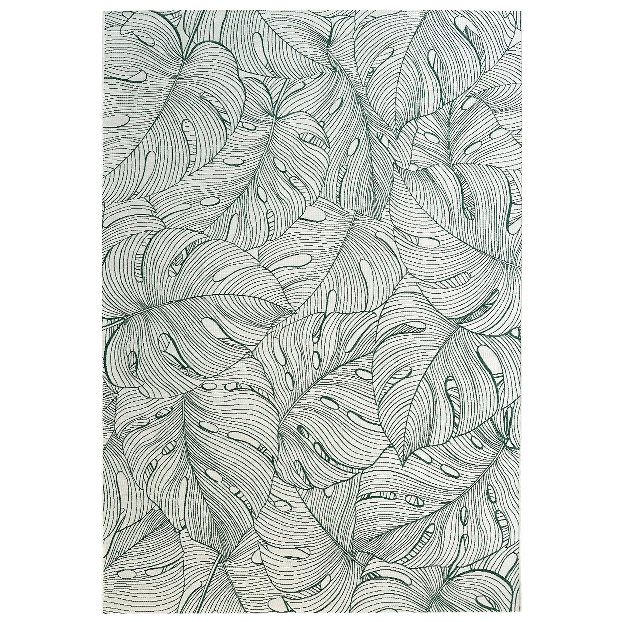 Signature Rugs Emilia Monstera Rug - 160 x 230 cm, Ivory/Green