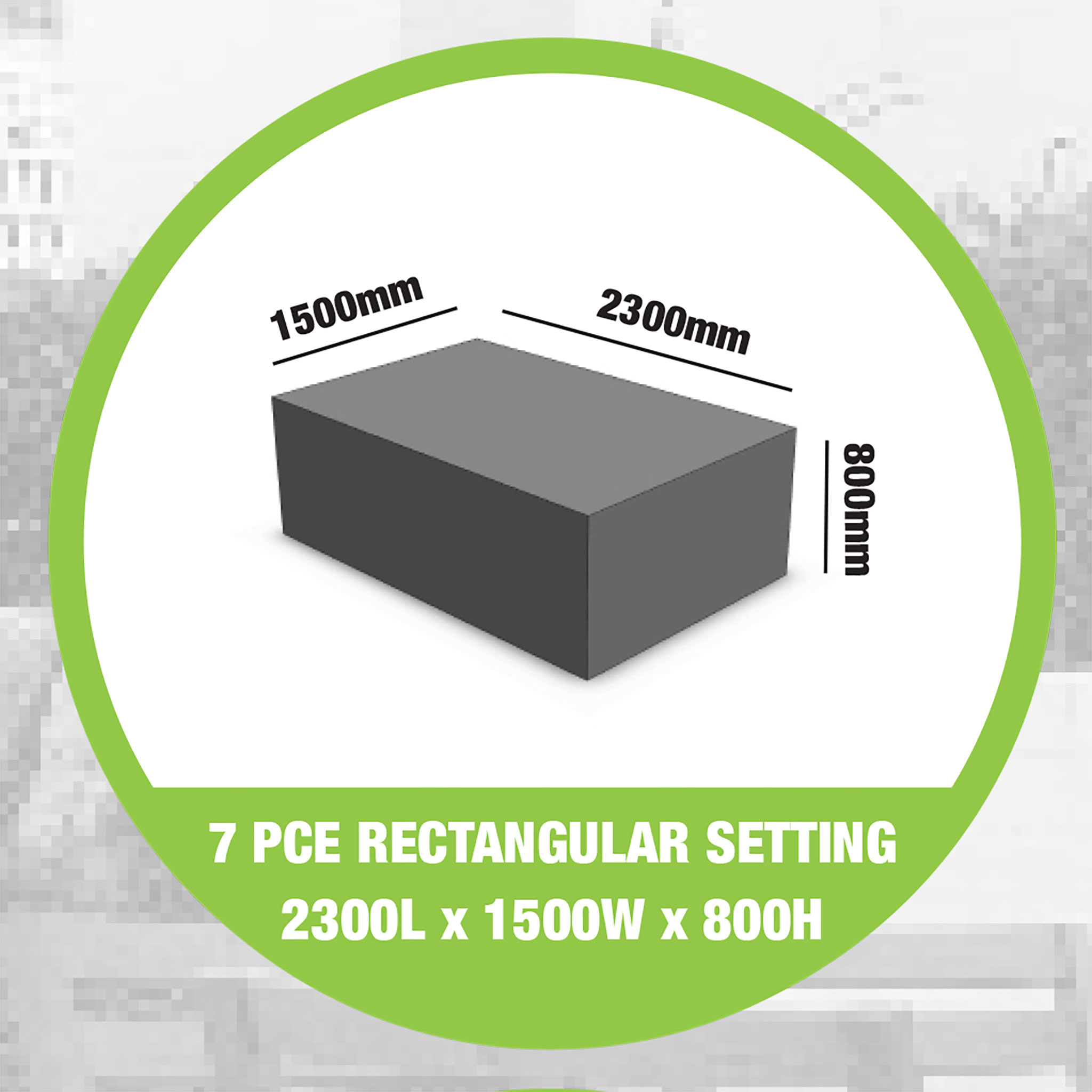 Furniture Cover Rectangular Outdoor Furniture Cover - 7 Piece, Light Grey