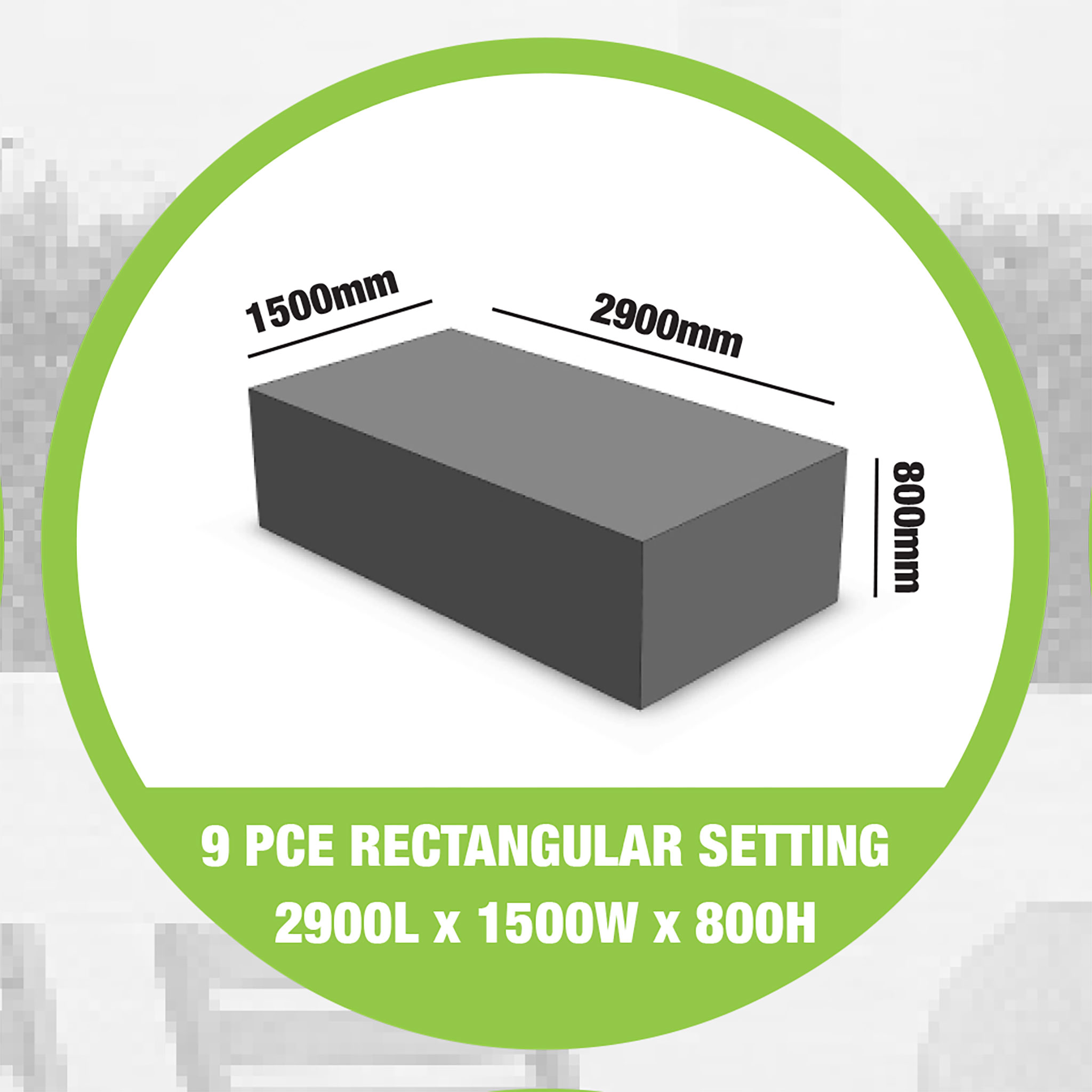 Furniture Cover Rectangular Outdoor Furniture Cover - 9 Piece, Light Grey