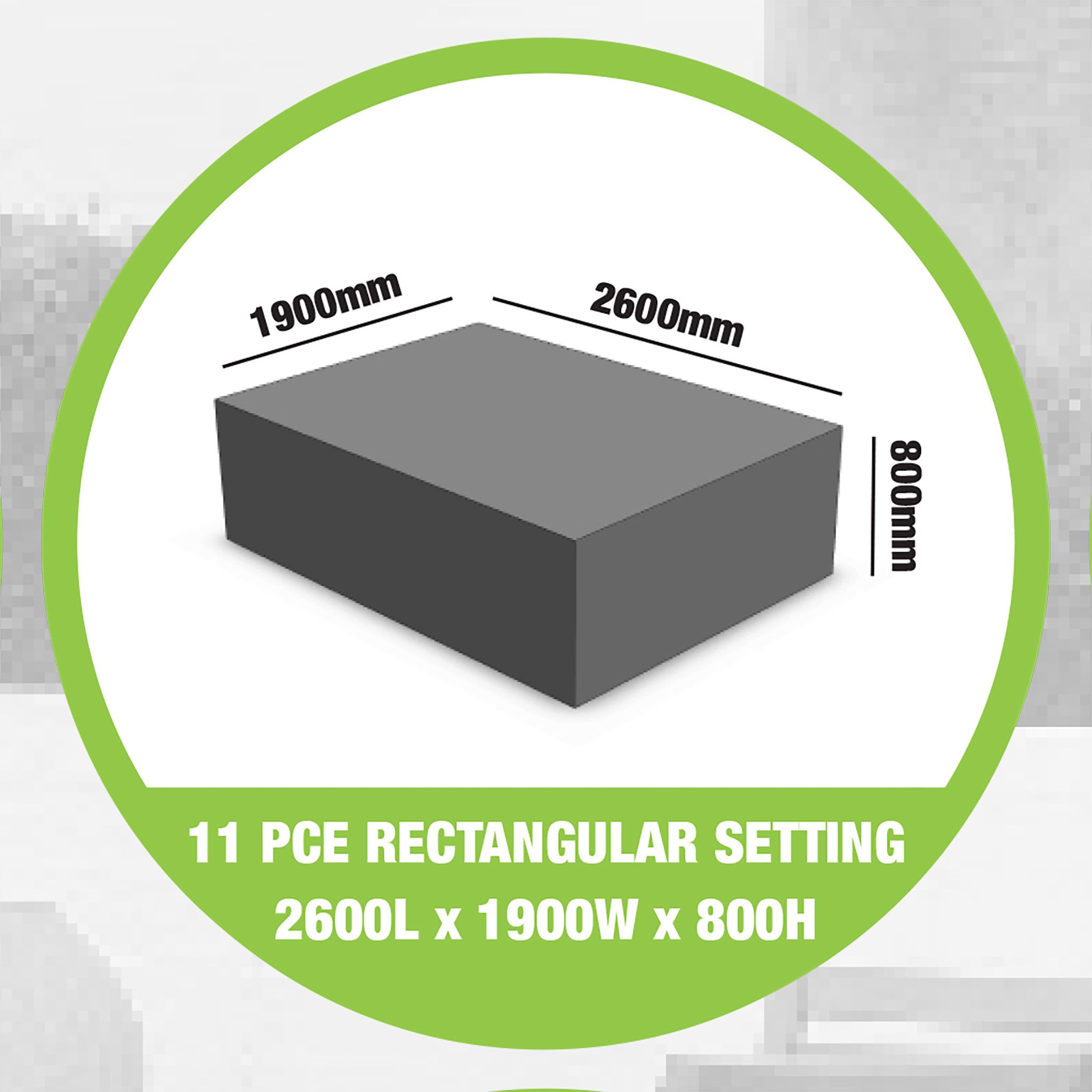 Furniture Cover Rectangular Outdoor Furniture Cover - 11 Piece, Light Grey