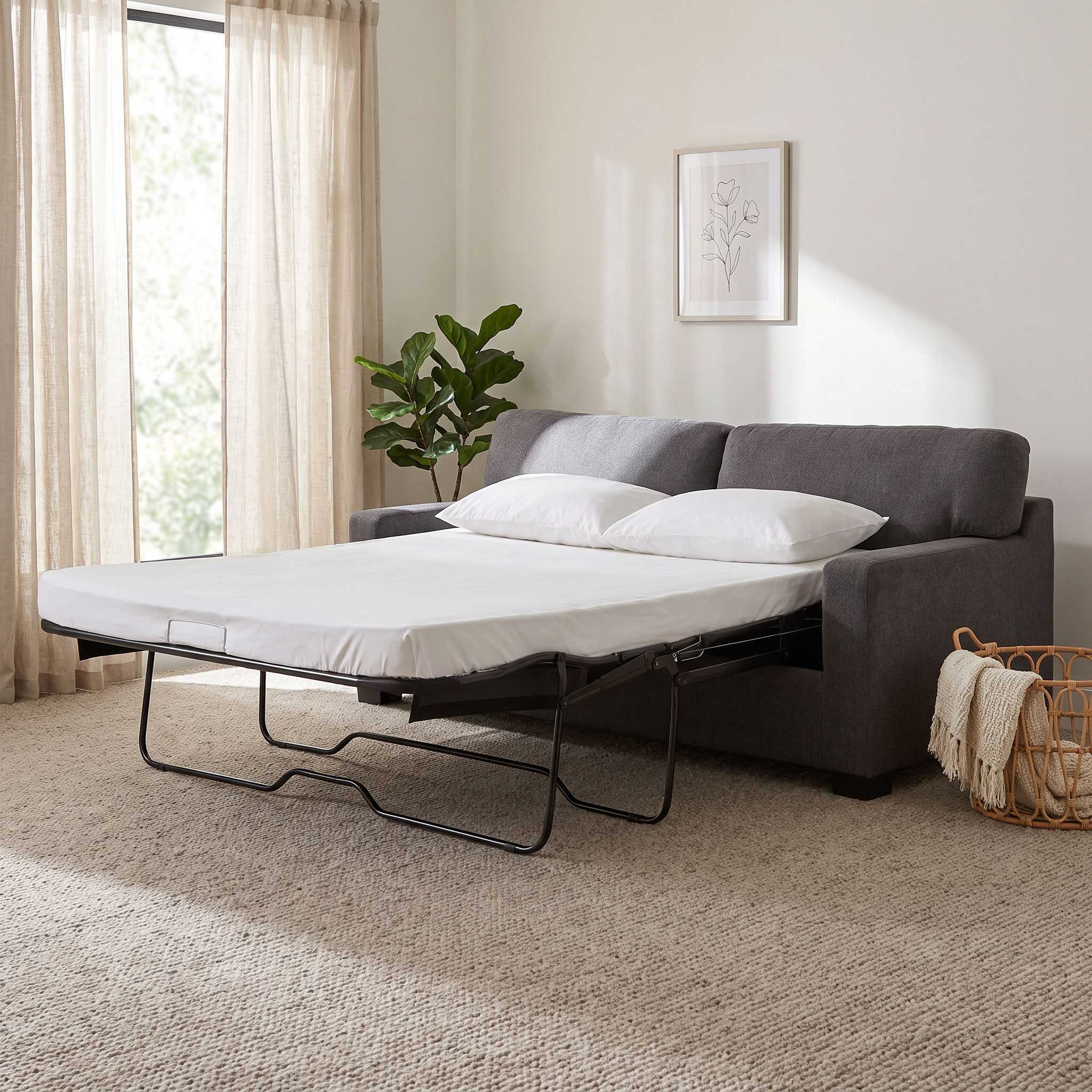 Baxter Sofa Bed, Dark Grey