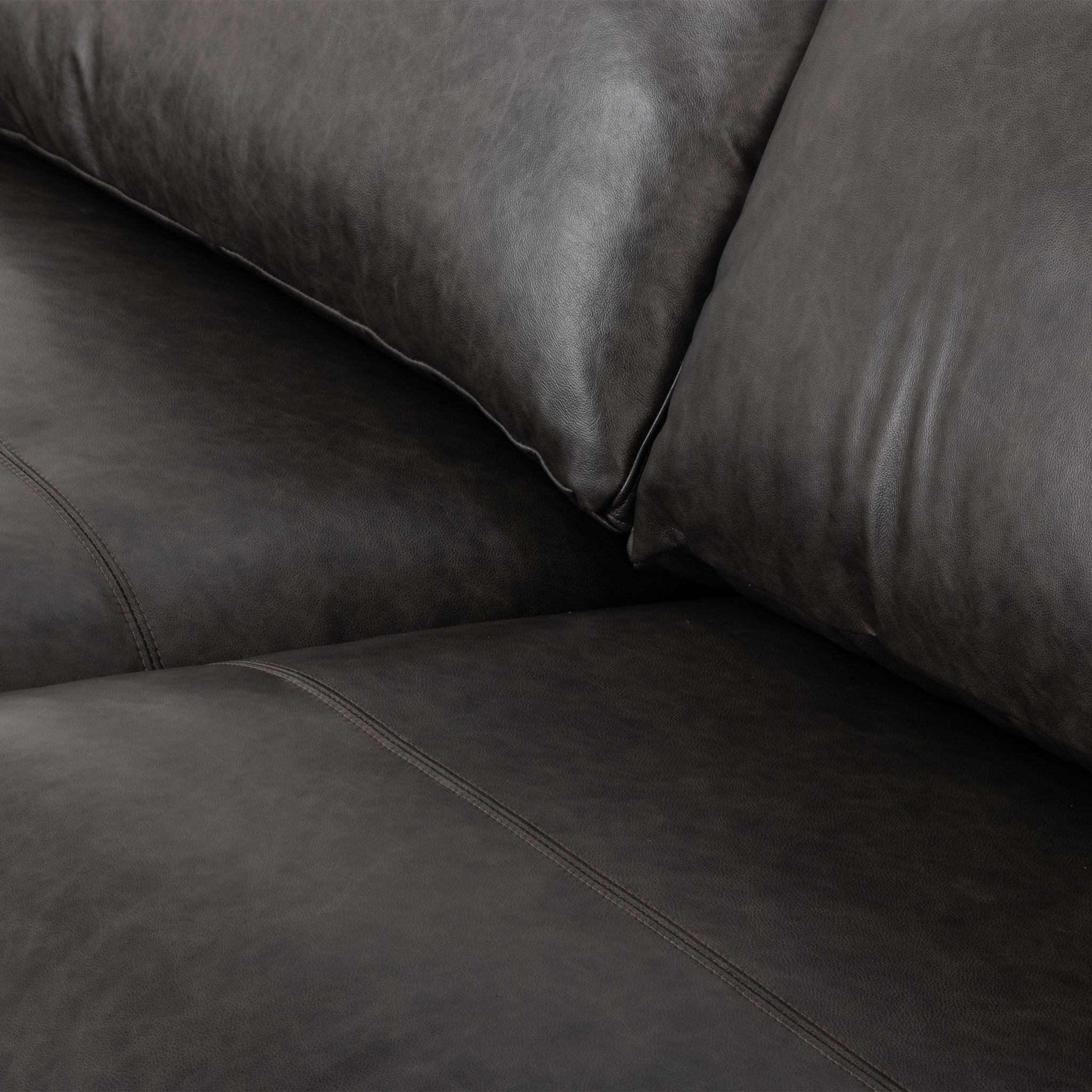 Brooklyn 3 Seater Leather Sofa, Black