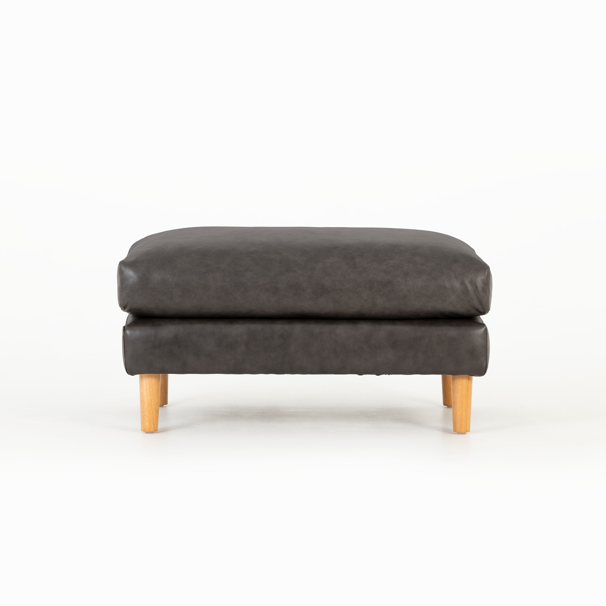 Brooklyn Ottoman Leather, Black