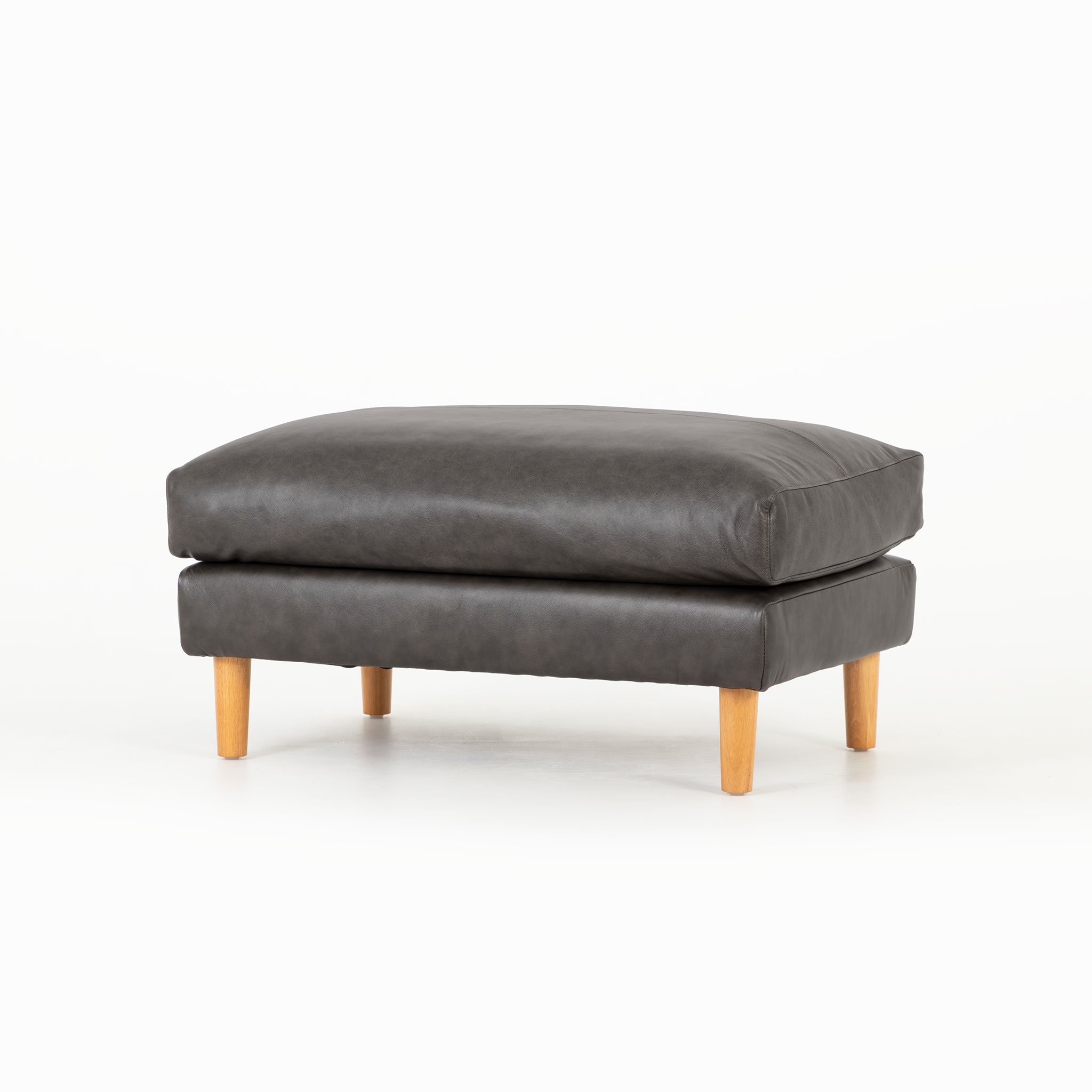 Brooklyn Ottoman Leather, Black