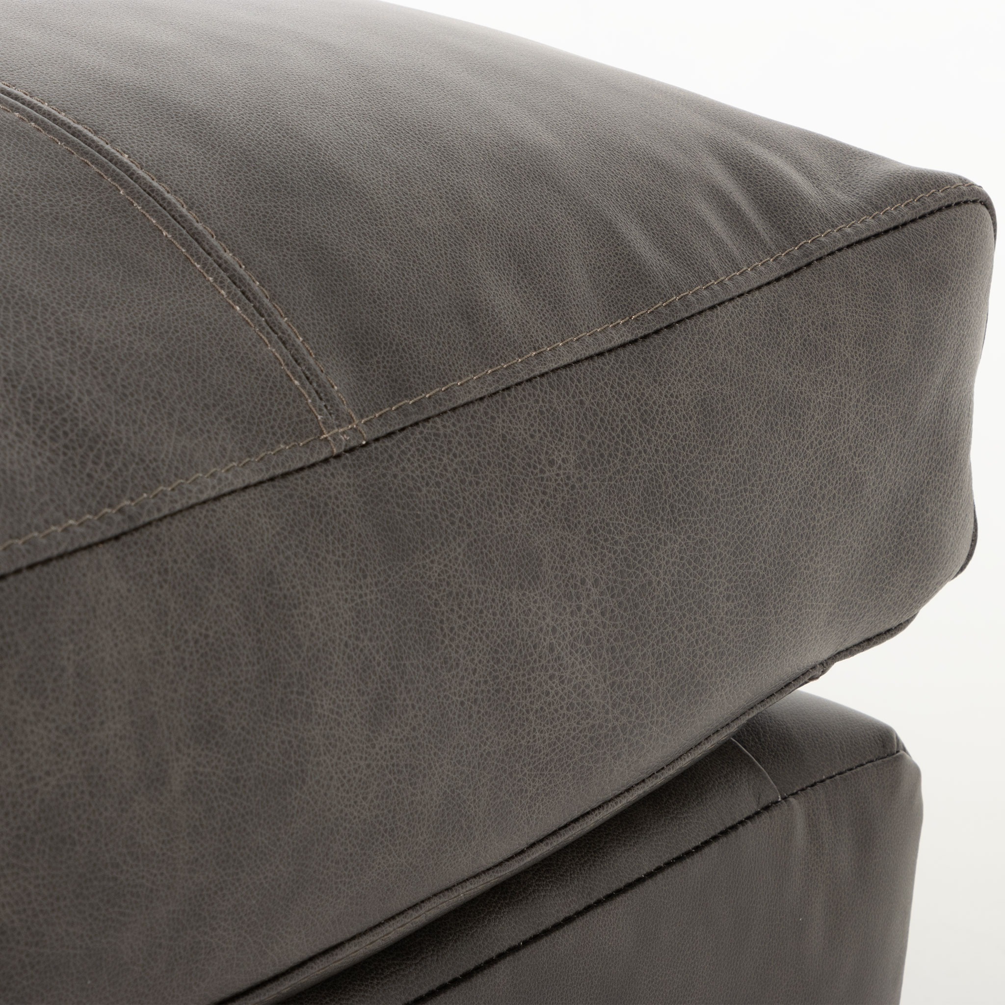 Brooklyn Ottoman Leather, Black