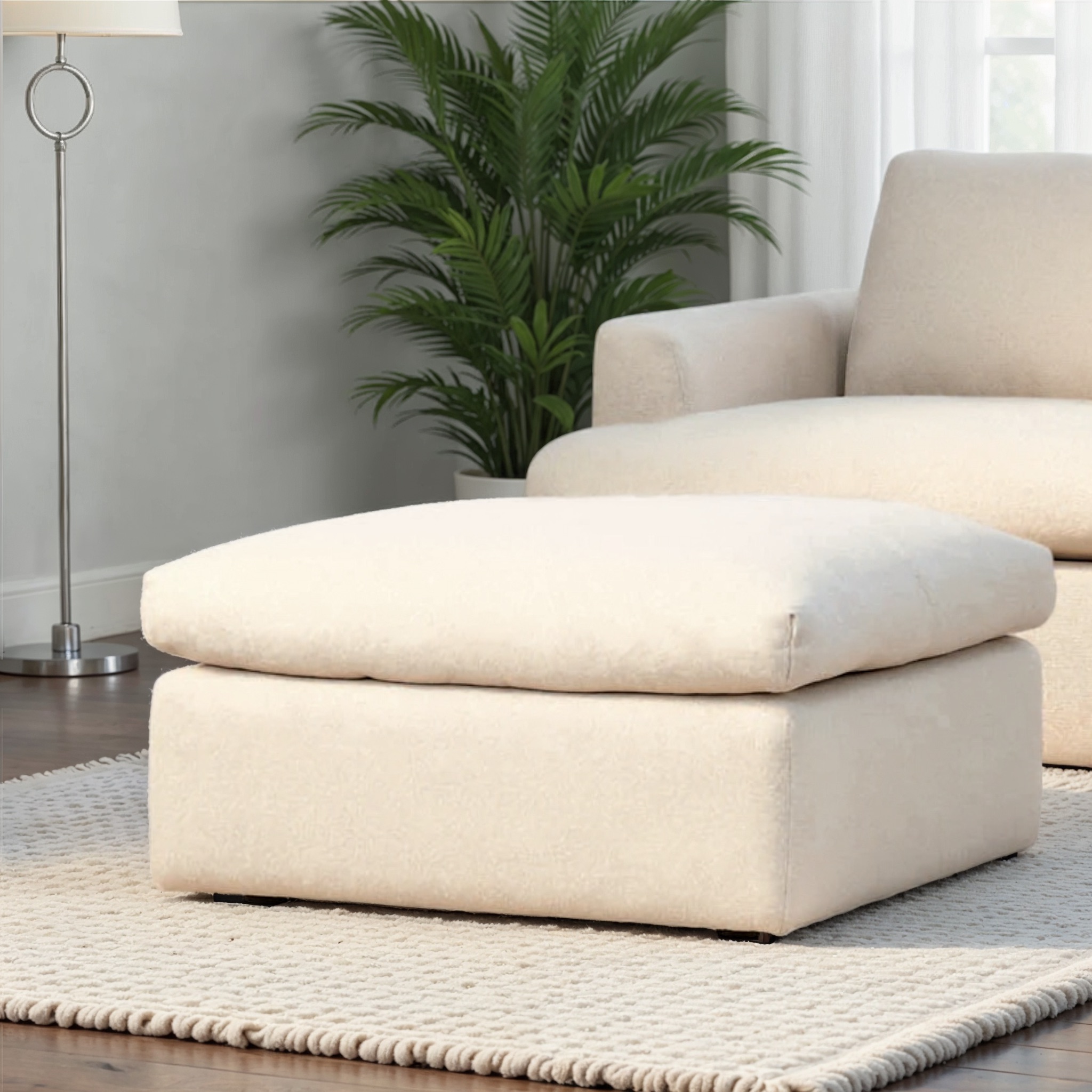 Ashleigh Modular Ottoman, Cream