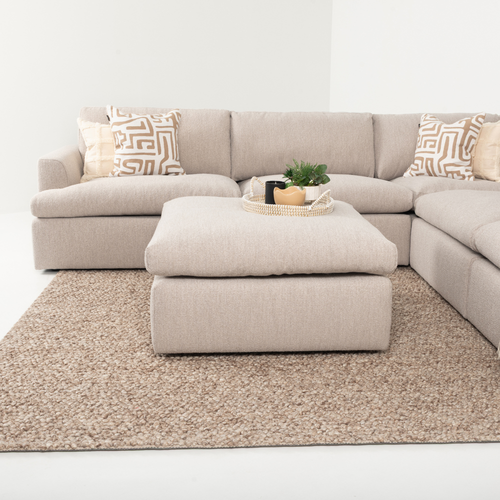 Ashleigh Modular Ottoman, Taupe
