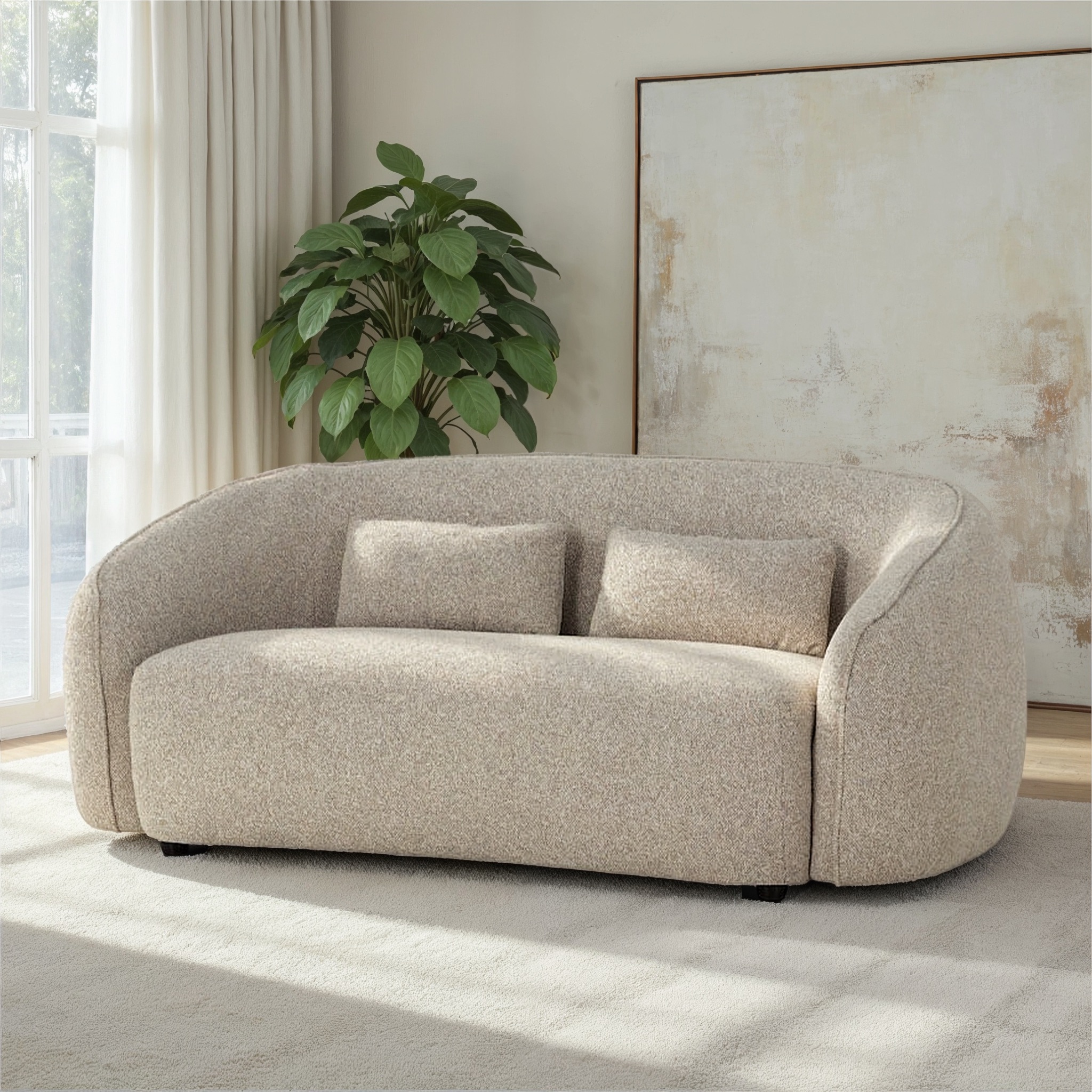 Avana 2 Seater Sofa, Light Grey