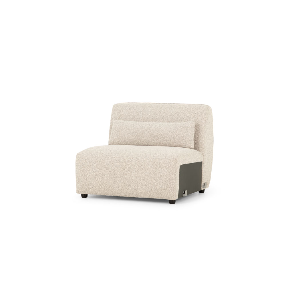 Avana 1.5 Armless Seater Sofa, Light Grey