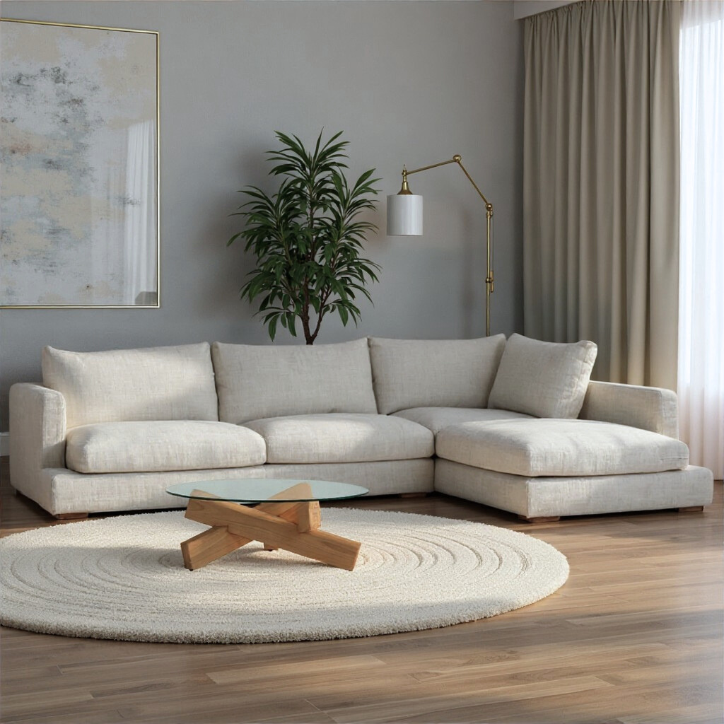 Stellar Right Hand Facing Chaise Sofa, Natural