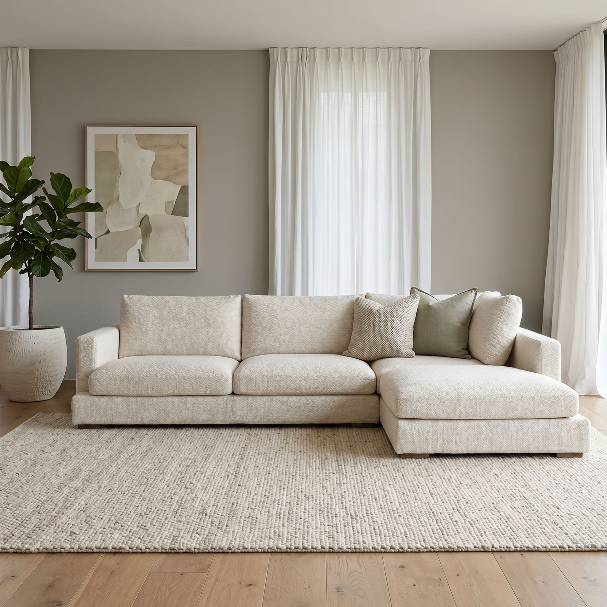 Stellar Right Hand Facing Chaise Sofa, Ivory