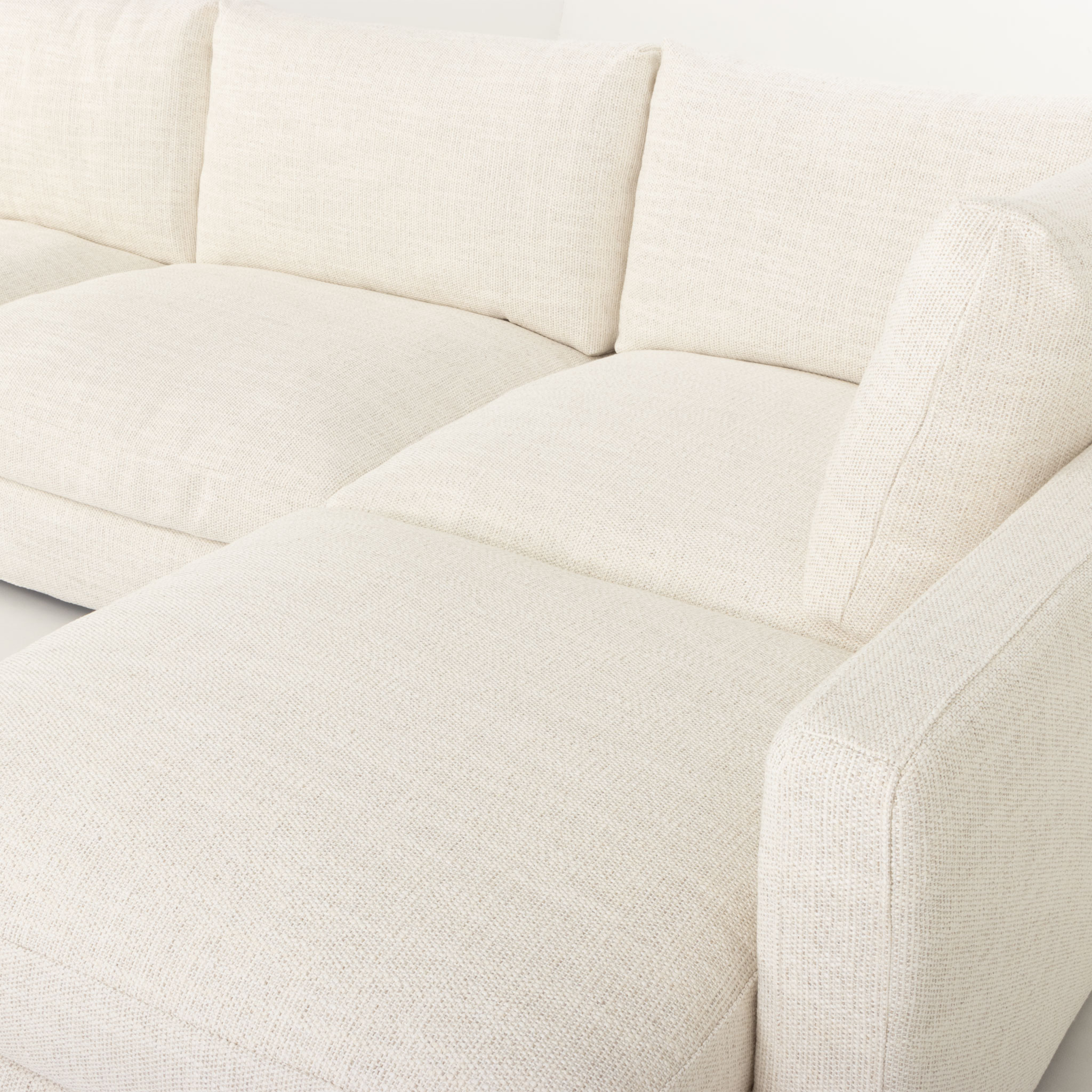 Stellar Right Hand Facing Chaise Sofa, Ivory