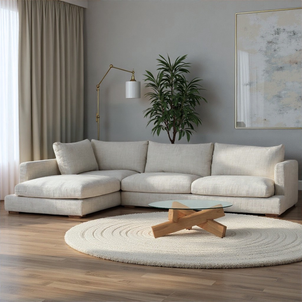 Stellar Left Hand Facing Chaise Sofa, Natural