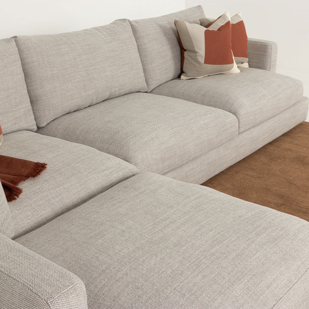 Stellar Left Hand Facing Chaise Sofa, Light Grey