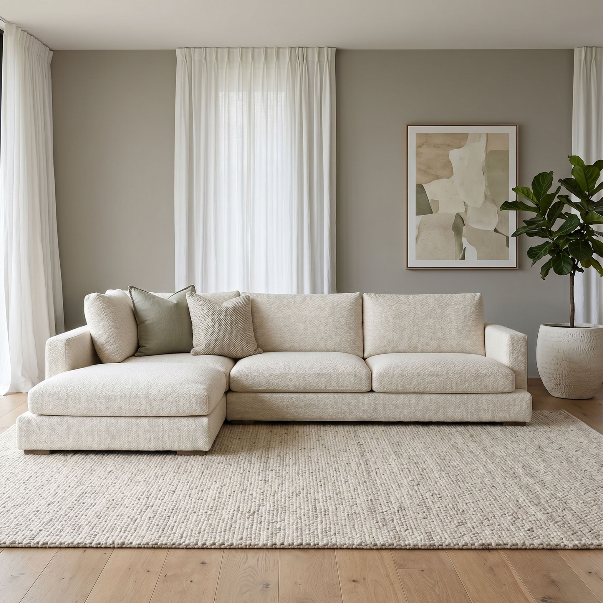 Stellar Left Hand Facing Chaise Sofa, Ivory