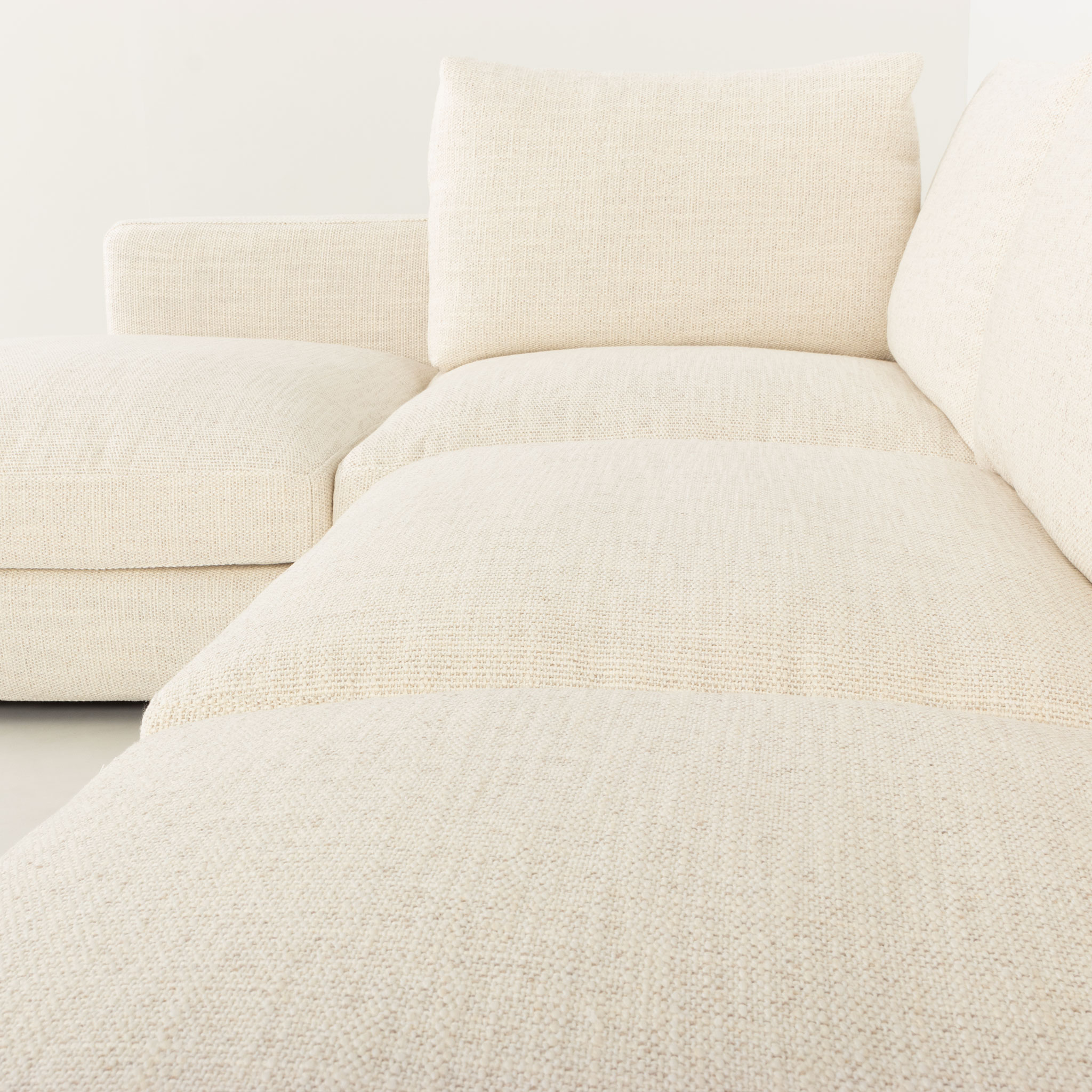 Stellar Left Hand Facing Chaise Sofa, Ivory