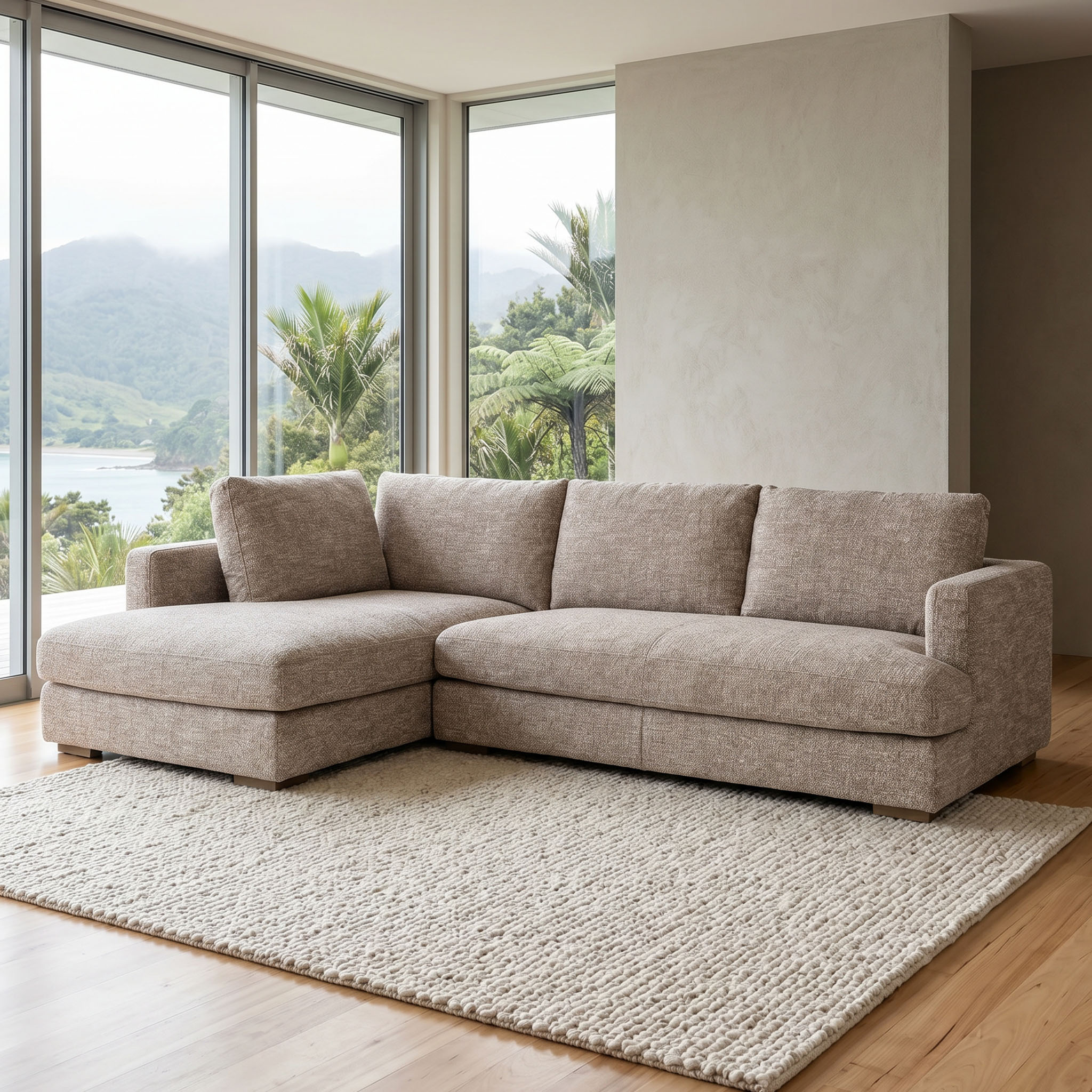 Verona Left Hand Facing Chaise Sofa, Brown