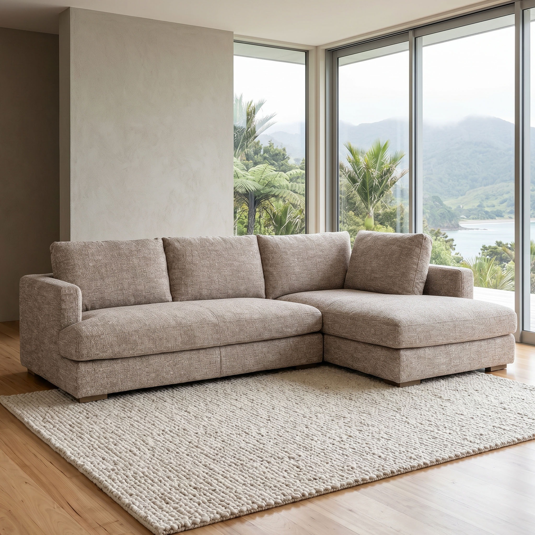 Verona Right Hand Facing Chaise Sofa, Brown