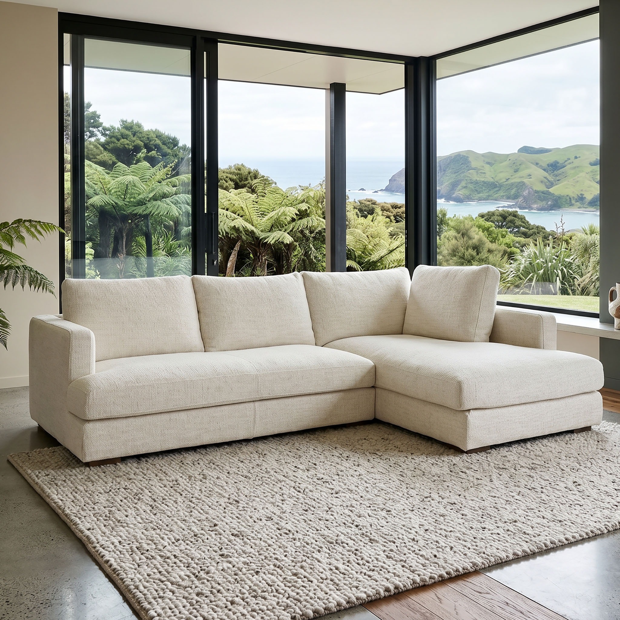 Verona Right Hand Facing Chaise Sofa, Ivory