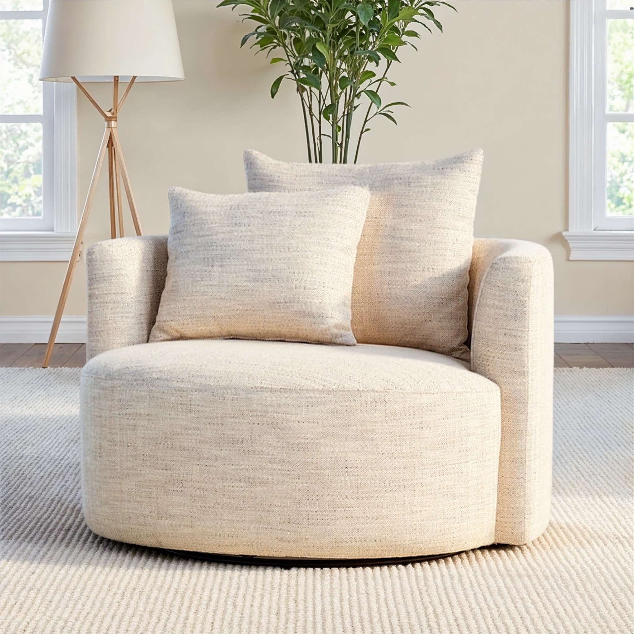 McKenna Swivel Chair, Ivory