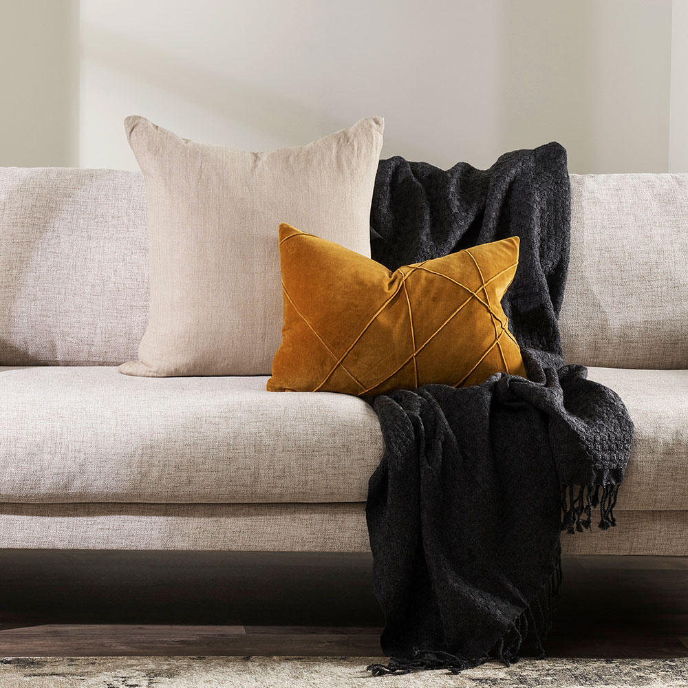 Ollo Alba Cushion - Feather Inner, Toffee