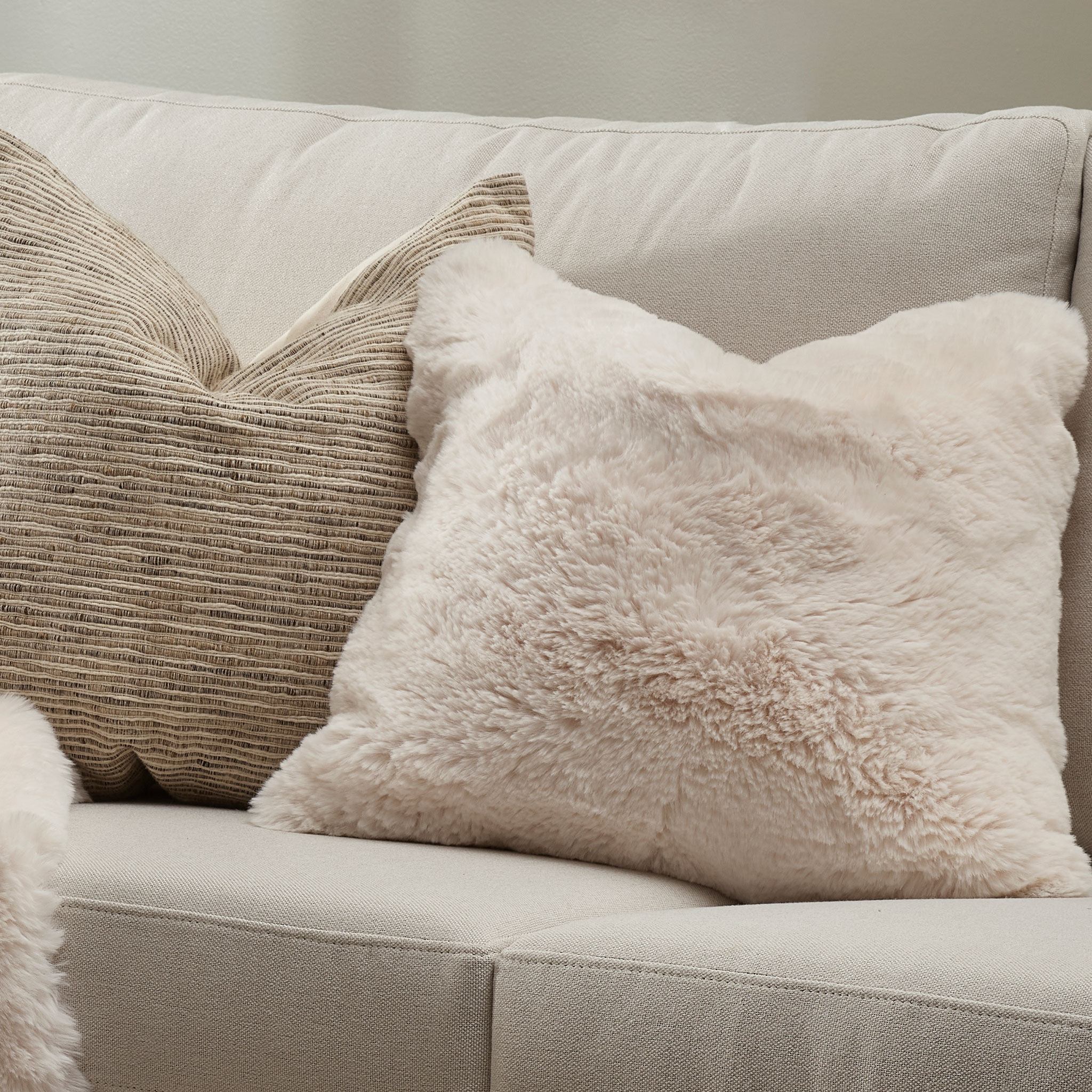 Ollo Pelage Cushion - Feather Inner, Ivory