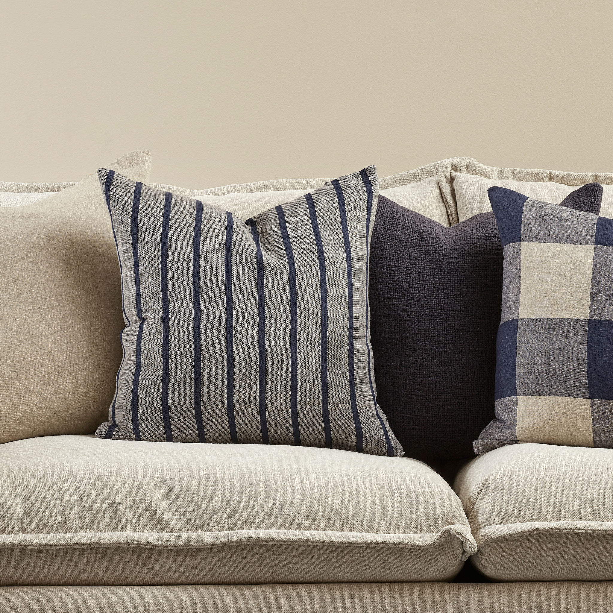 Ollo Oscar Cushion - Feather Inner, Denim