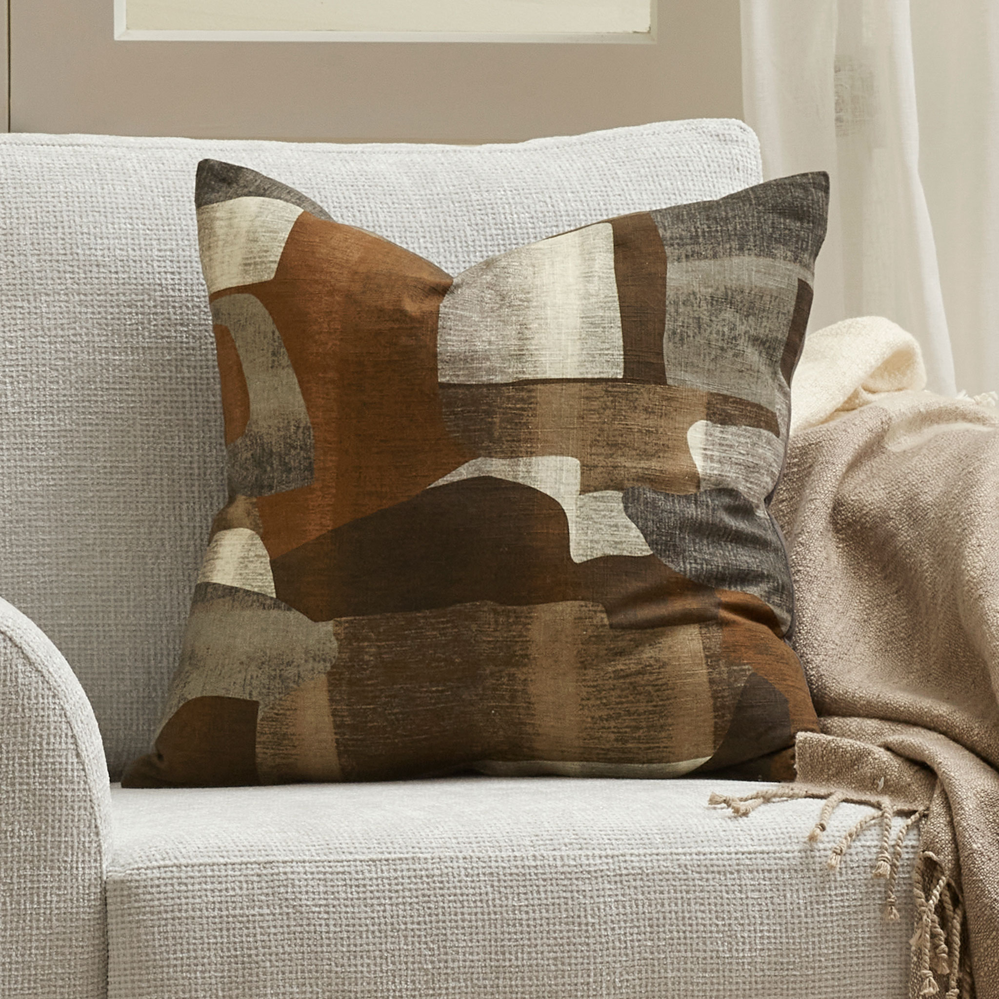 Ollo Sienna Cushion - Feather Inner, Chocolate