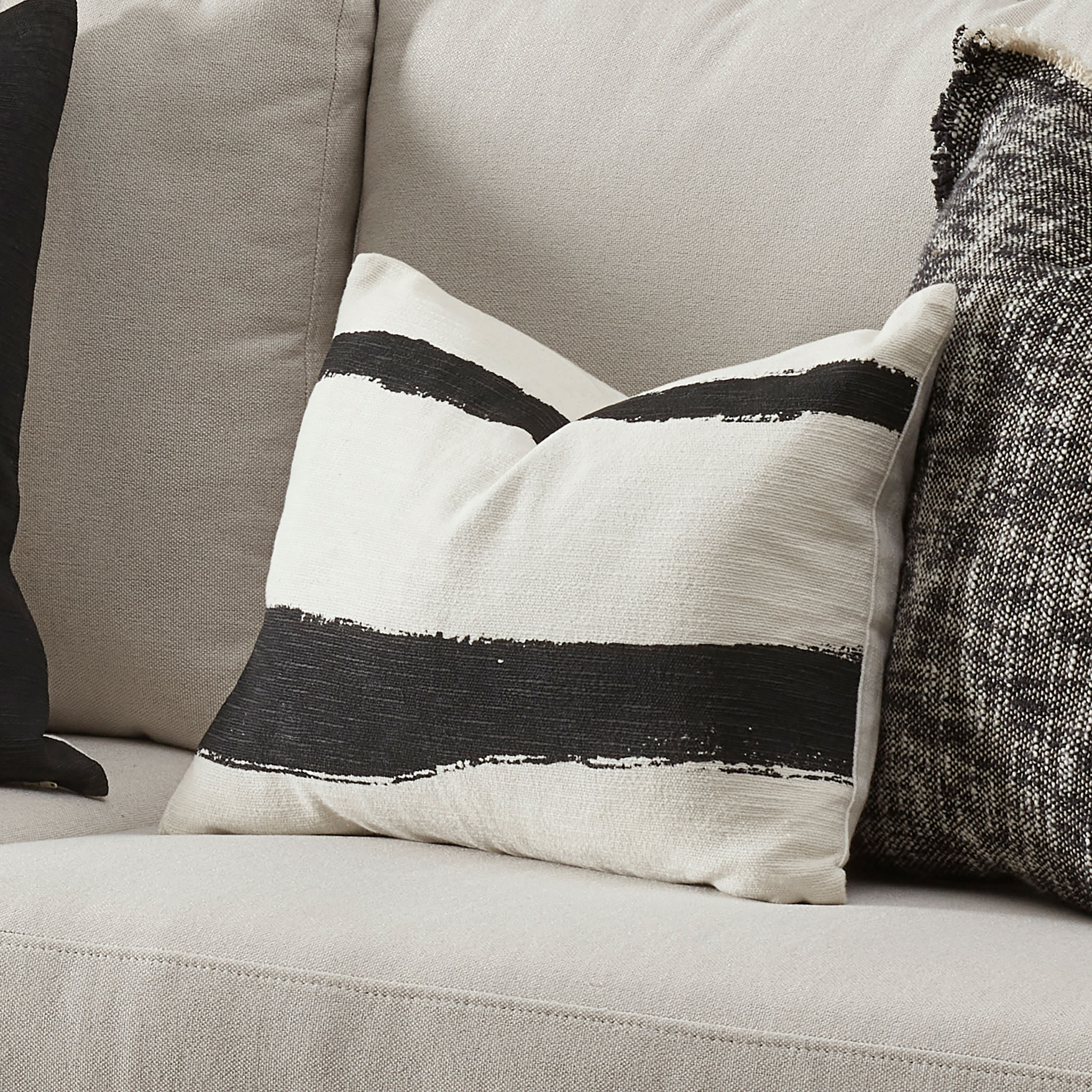 Ollo Brooks Cushion - Feather Inner, Black