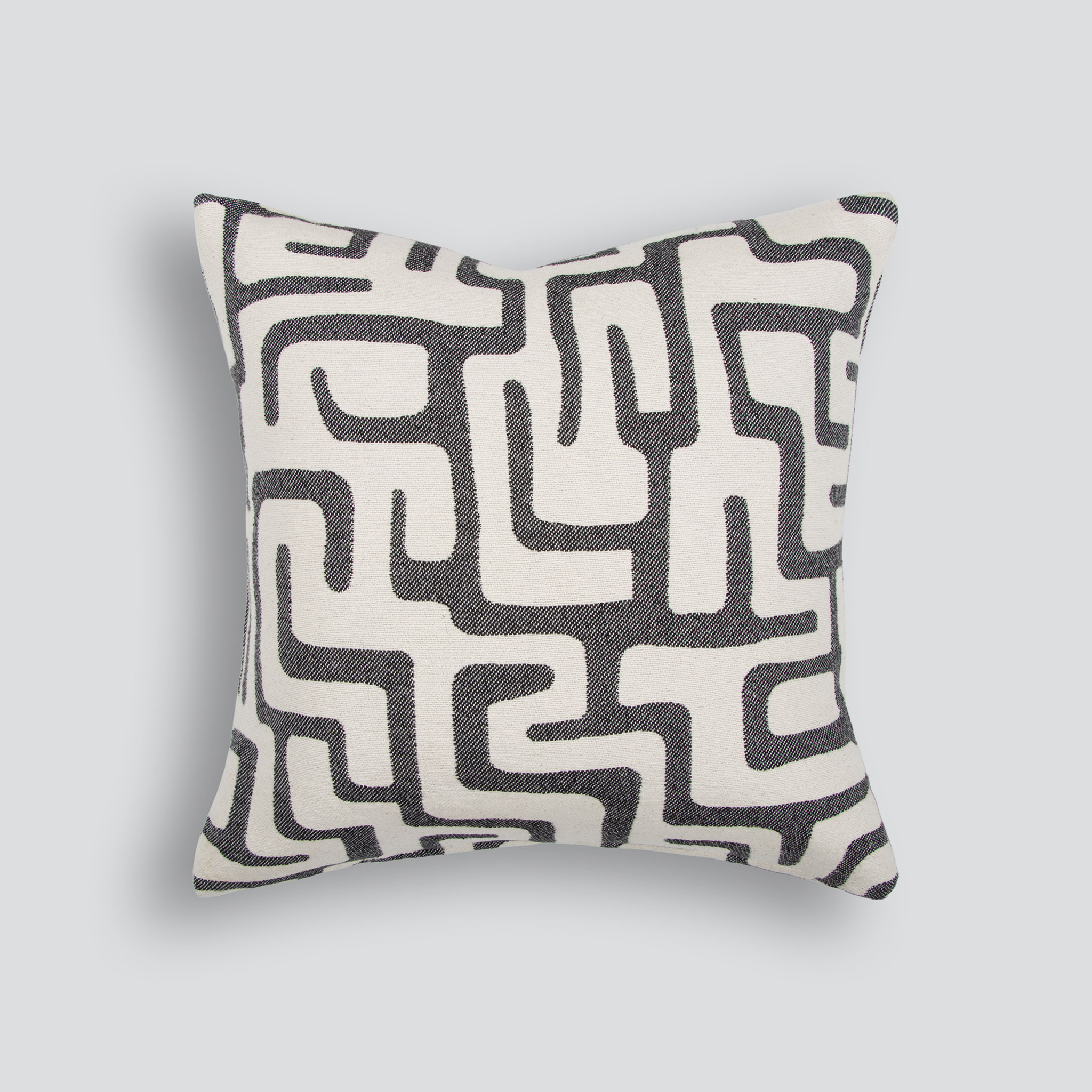 Ollo Luxor Cushion - Feather Inner, Ecru/Black