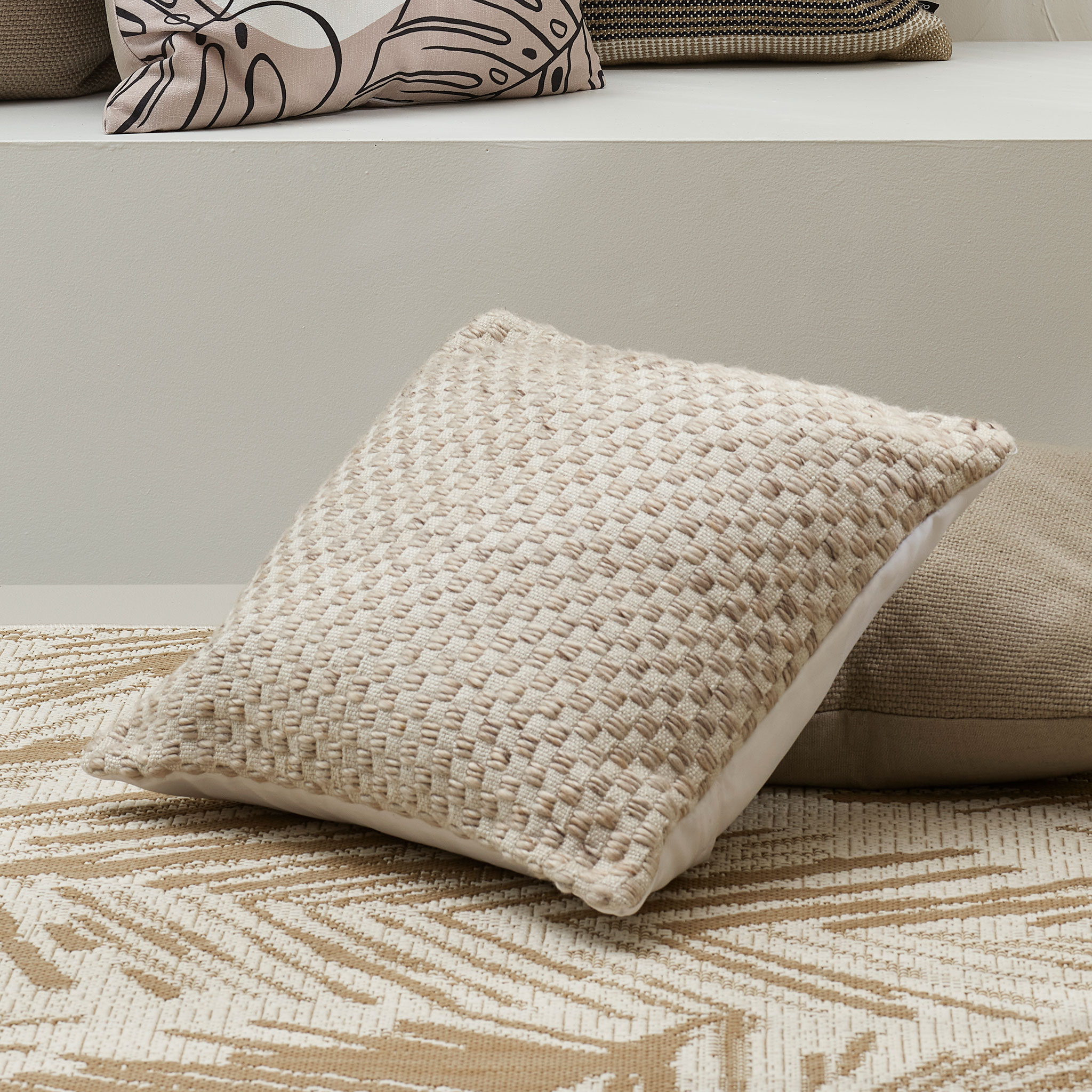 Ollo Pearce Outdoor Cushion - Poly Inner, Taupe/Ivory